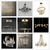 A collage showing nine chandelier designs, including modern, vintage, farmhouse, and contemporary styles, featuring gold, black, and crystal finishes that highlight diverse chandelier aesthetics.