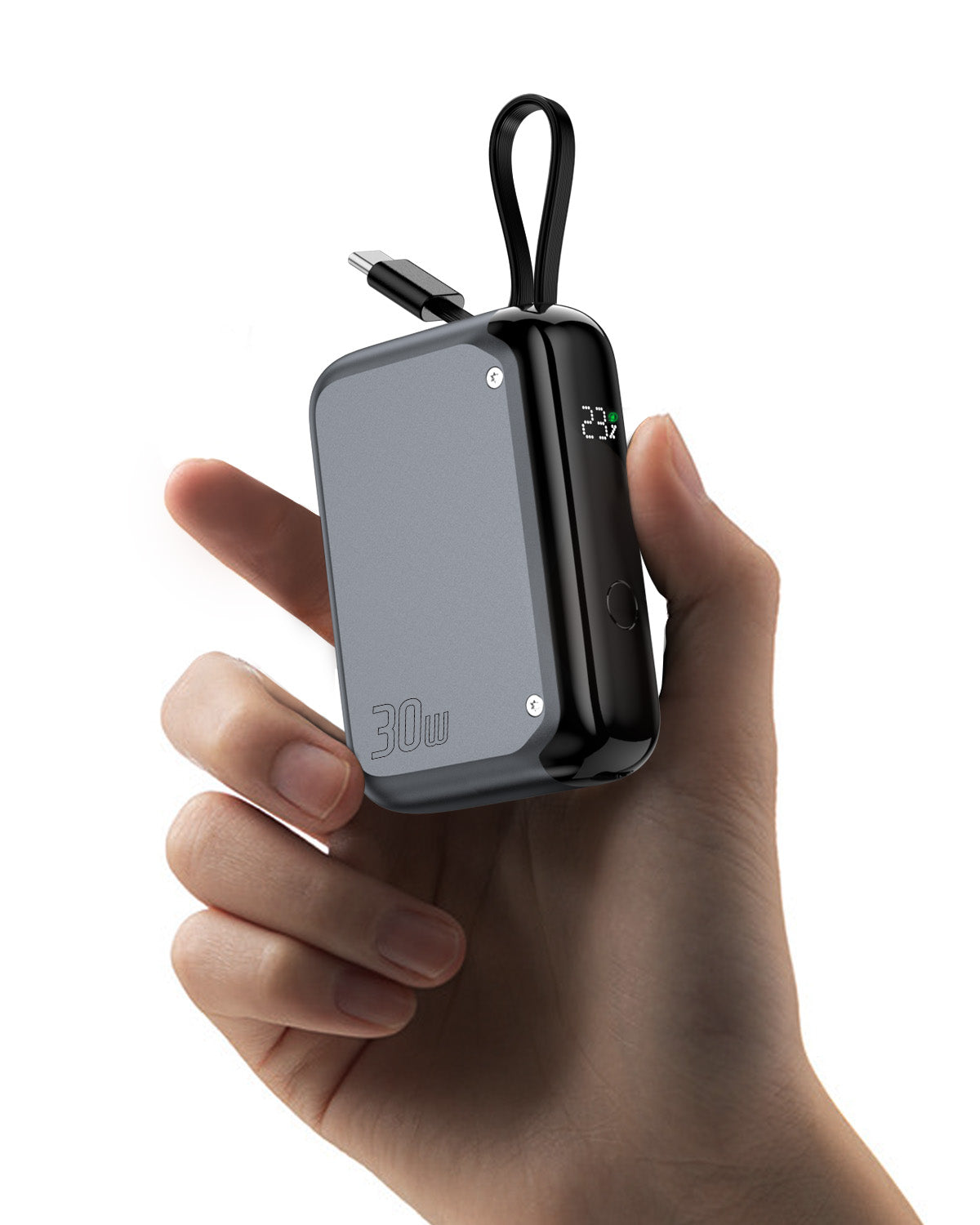 30W PD Power Bank 10000mAh Mini Portable Charger USB-C Cable and USB-C Ports - 7Pandas Australia