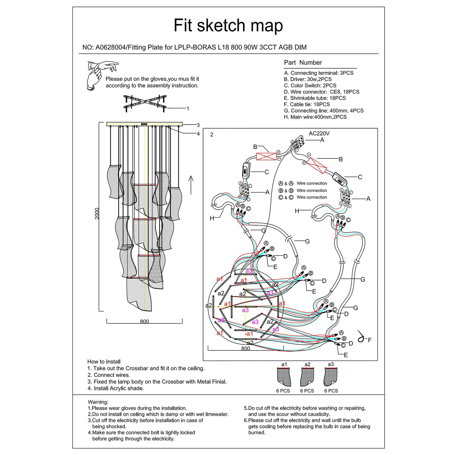 BORAS LED Modern Style High Ceiling Chandelier 3CCT Living Room Aged Brass Dimmable - 7Pandas Australia