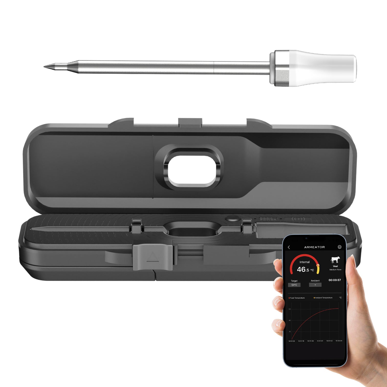 Wireless Meat Thermometer Probe 70M Bluetooth for BBQ Oven  Smoker iOS/Android App - 7Pandas Australia
