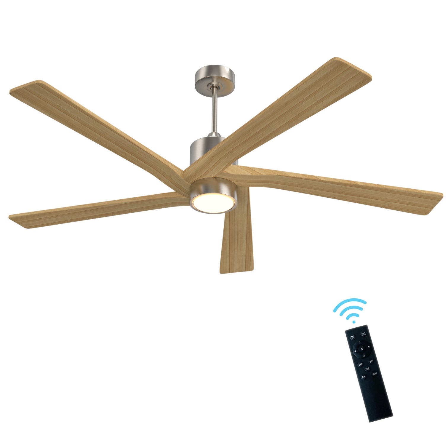 Irvine 64" 5 Blades Solid Wood with Remote Control and LED Light Kit Tri-Color - 7Pandas Australia