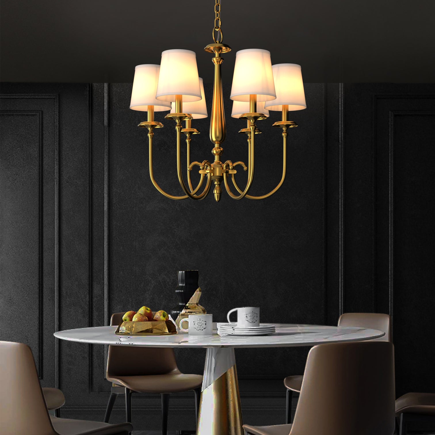Castilla 6-Light Contemporary French Country Solid Copper Chandelier 6*E14 - 7Pandas Australia