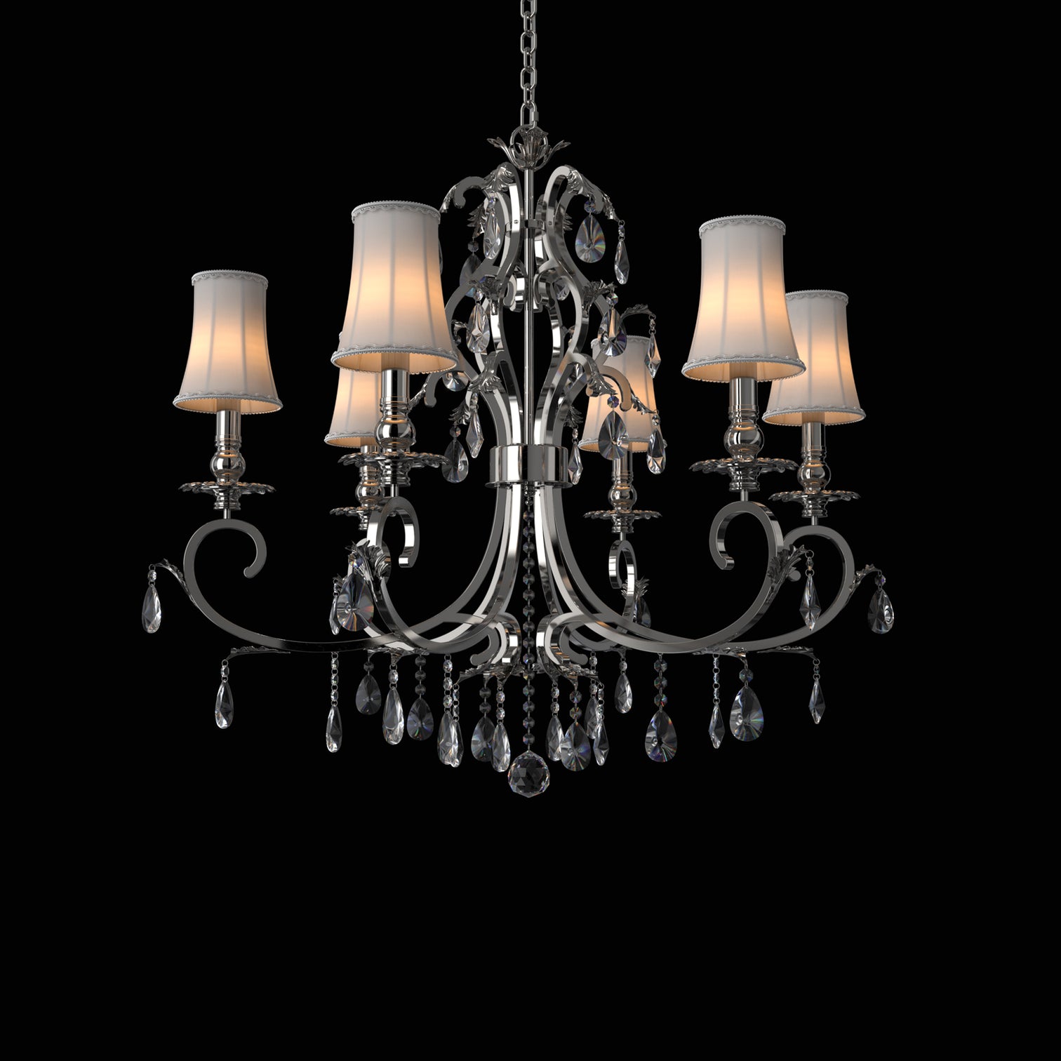 Milano 880mm diameter 6 Lights Silver Luxury K9 Crystal Chandeliers for dining room, living Room E14 Base - 7Pandas Australia