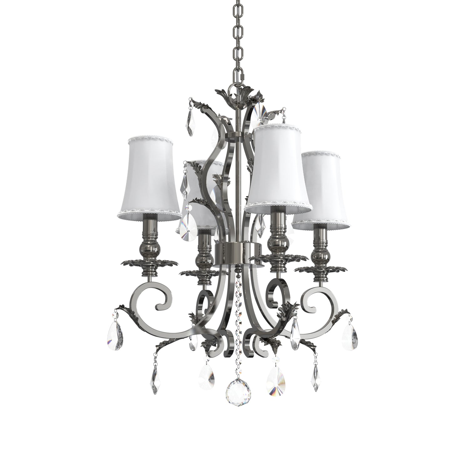 Milano 500mm Diameter 4 Lights Silver Luxury K9 Crystal Chandeliers for dining room, living Room E14 Base - 7Pandas Australia