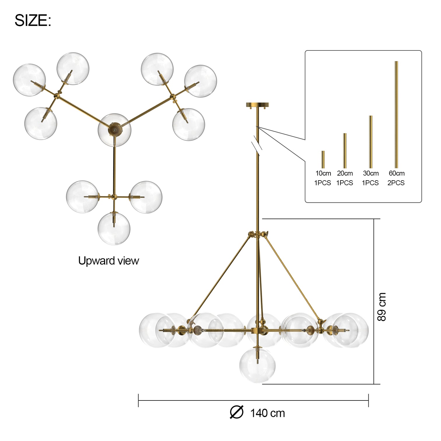 Bubble Large Contemporary Round Glass Ball Crystal Chandeliers 10*G9 Lamp base - 7Pandas Australia