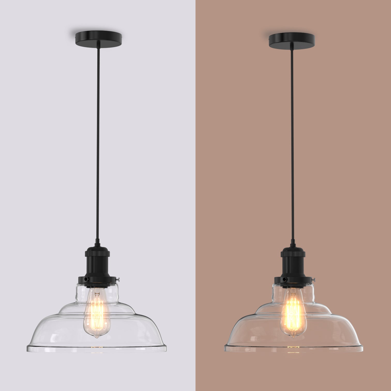 FORTUNE 1-Light Retro Glass Pendant Light Antique E27 - 7Pandas Australia