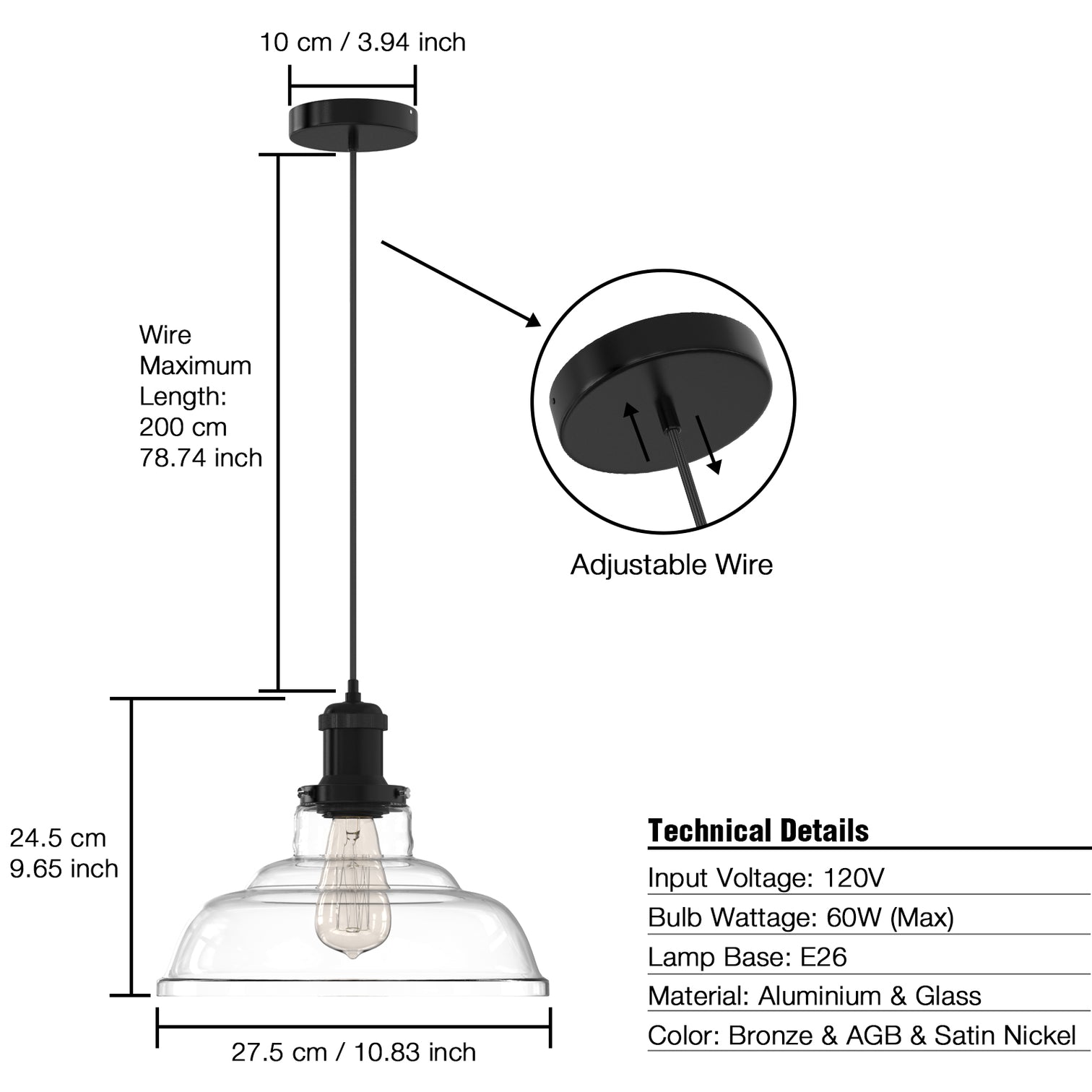 FORTUNE 1-Light Retro Glass Pendant Light Antique E27 - 7Pandas Australia