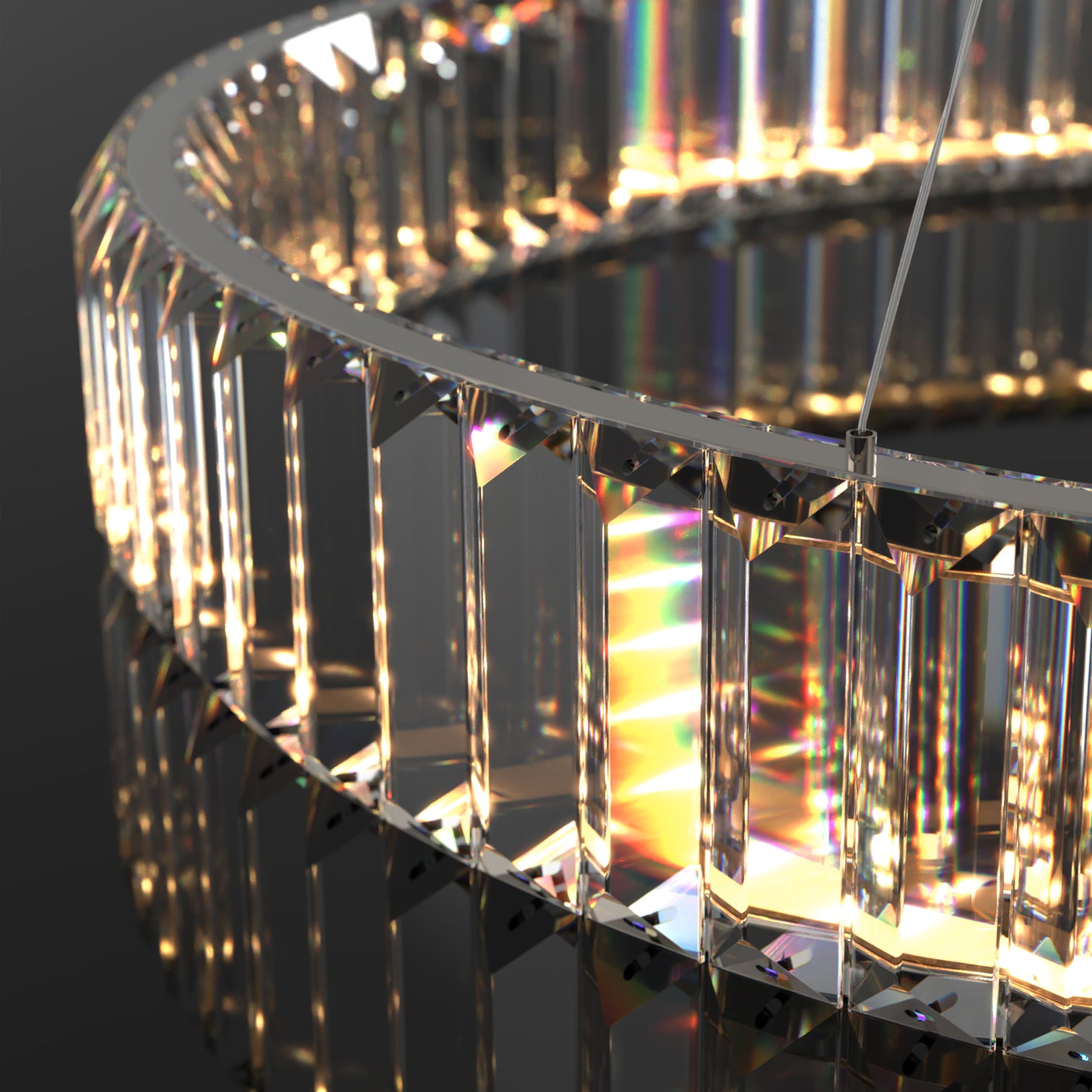 RING Modern Style Round Crystal Chandelier Pendant Light Tri-color - 7Pandas Australia