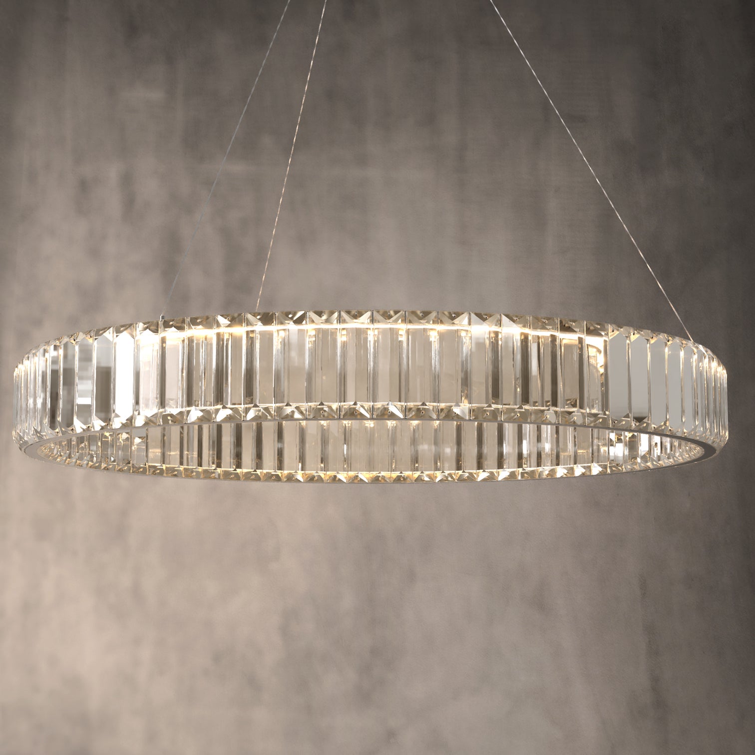 RING Modern Style Round Crystal Chandelier Pendant Light Tri-color - 7Pandas Australia