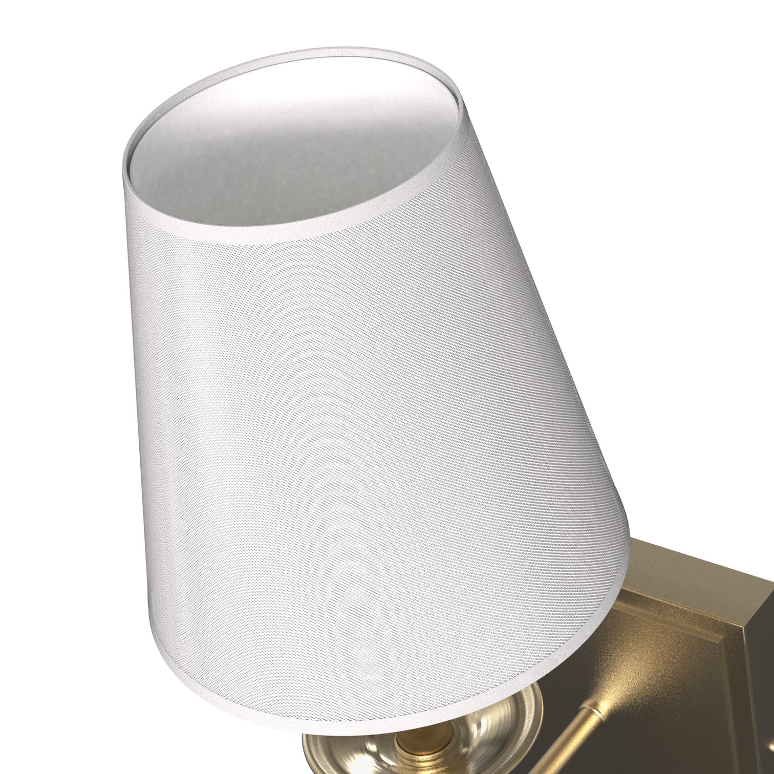 VIKKI Modern Interior Wall Light Aged Brass with White Fabric Shade E14 - 7Pandas Australia