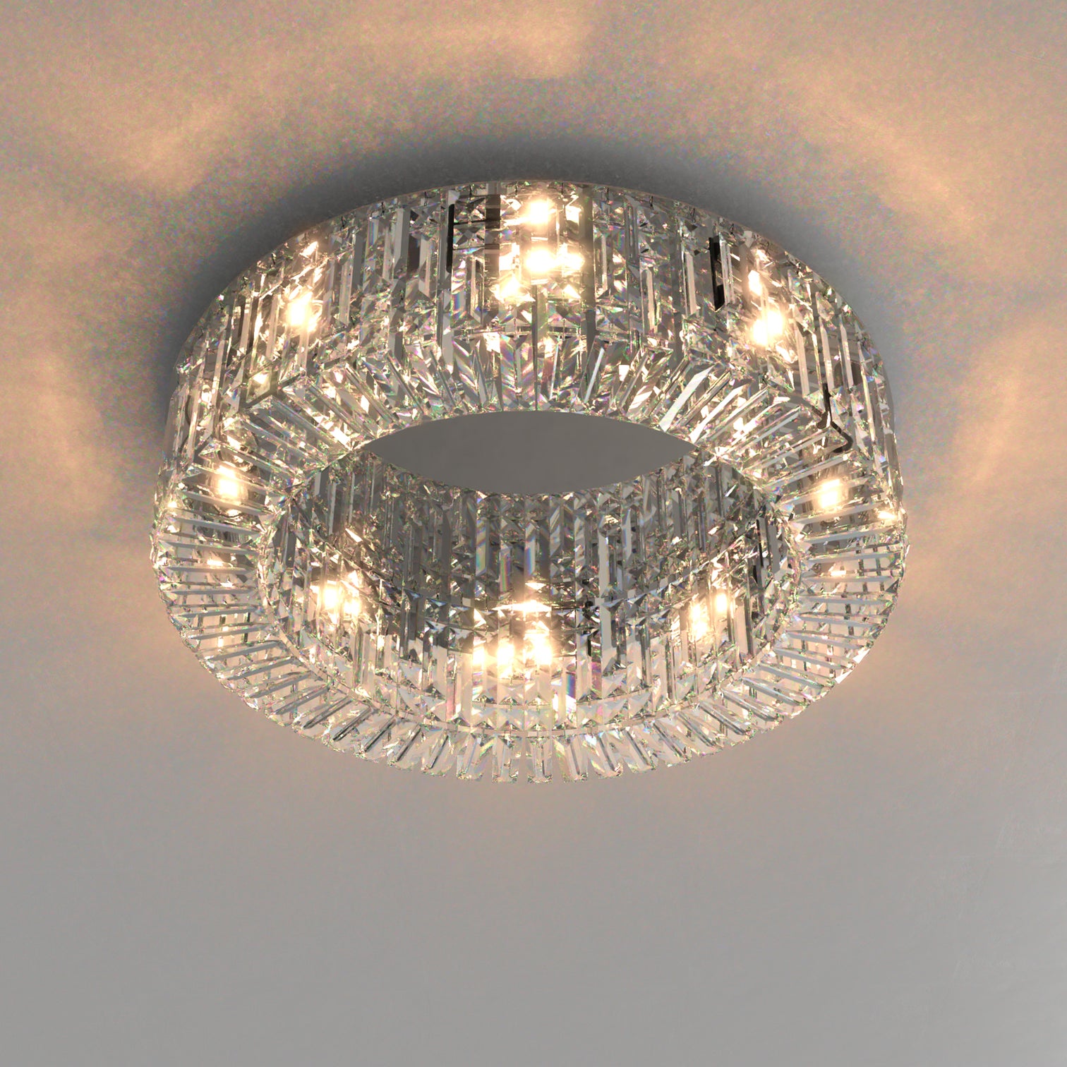 MANCHA Modern Flush Mount Round K9 Crystal Chandeliers E14 Lamp base - 7Pandas Australia