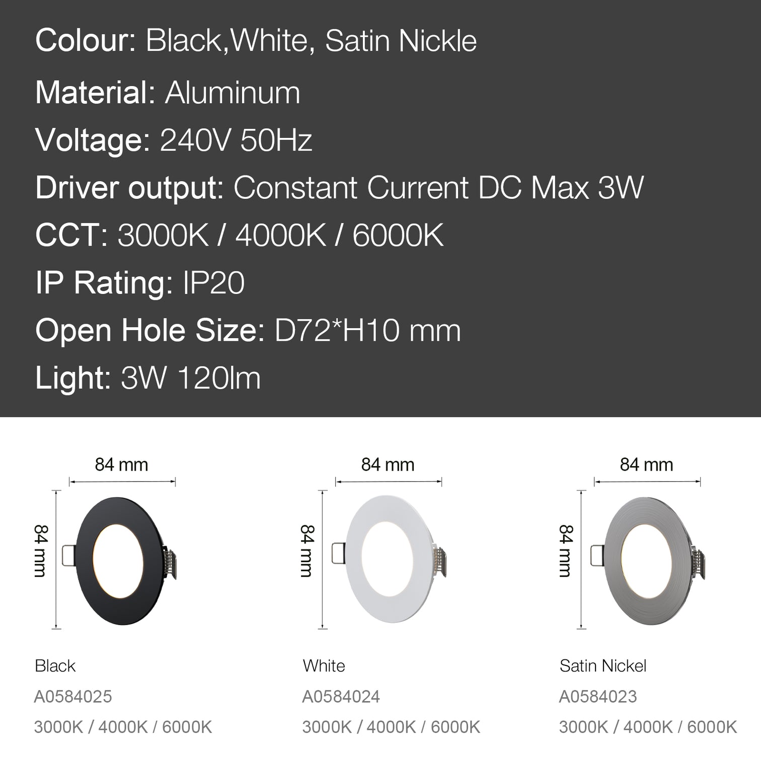 4PACK LED indoor Step Light ST303 ST203 3W 3CCT Selectable Colour Temperature w/driver - 7Pandas Australia
