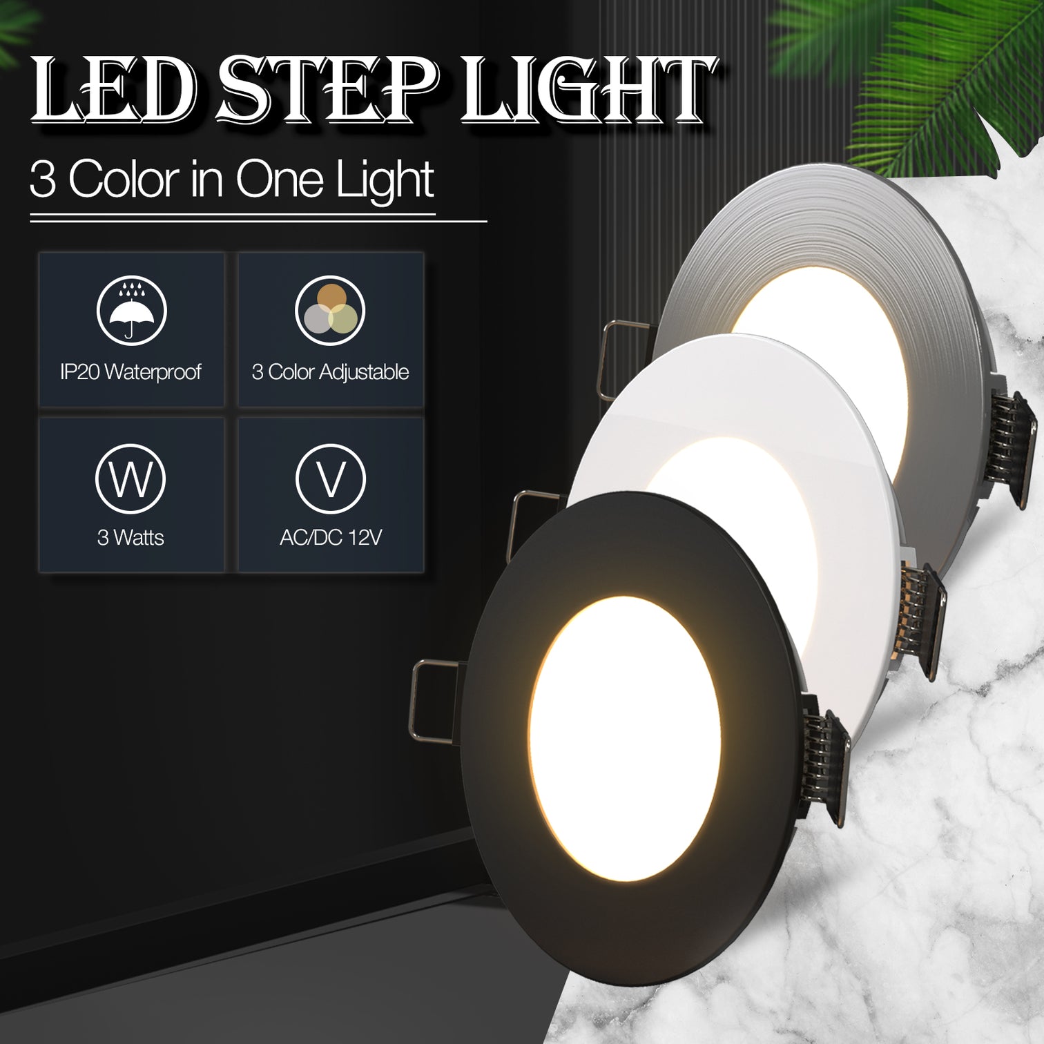 4PACK LED indoor Step Light ST303 ST203 3W 3CCT Selectable Colour Temperature w/driver - 7Pandas Australia