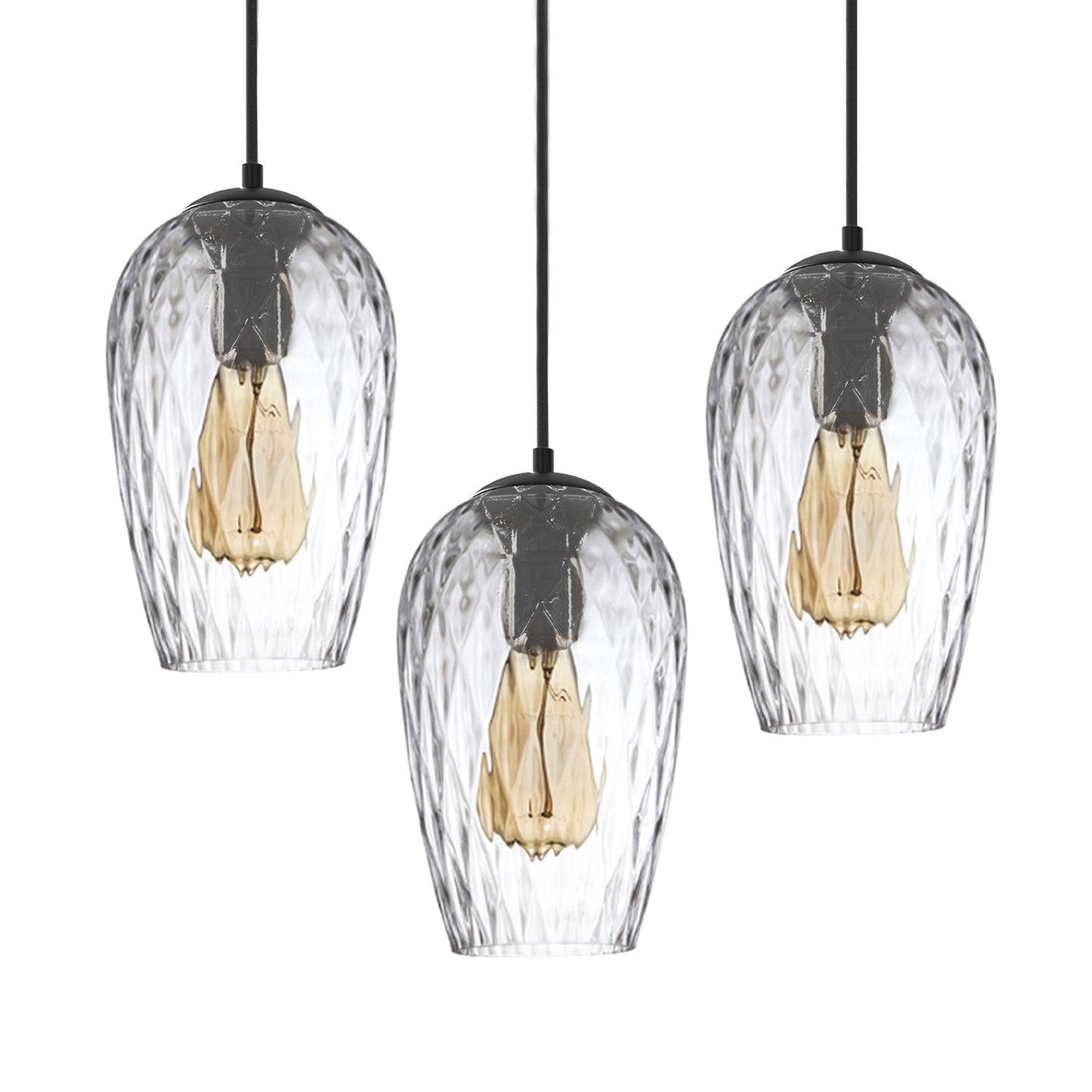 FILLE Contemporary Glass Pendant Light Clear Shade E27 - 7Pandas Australia