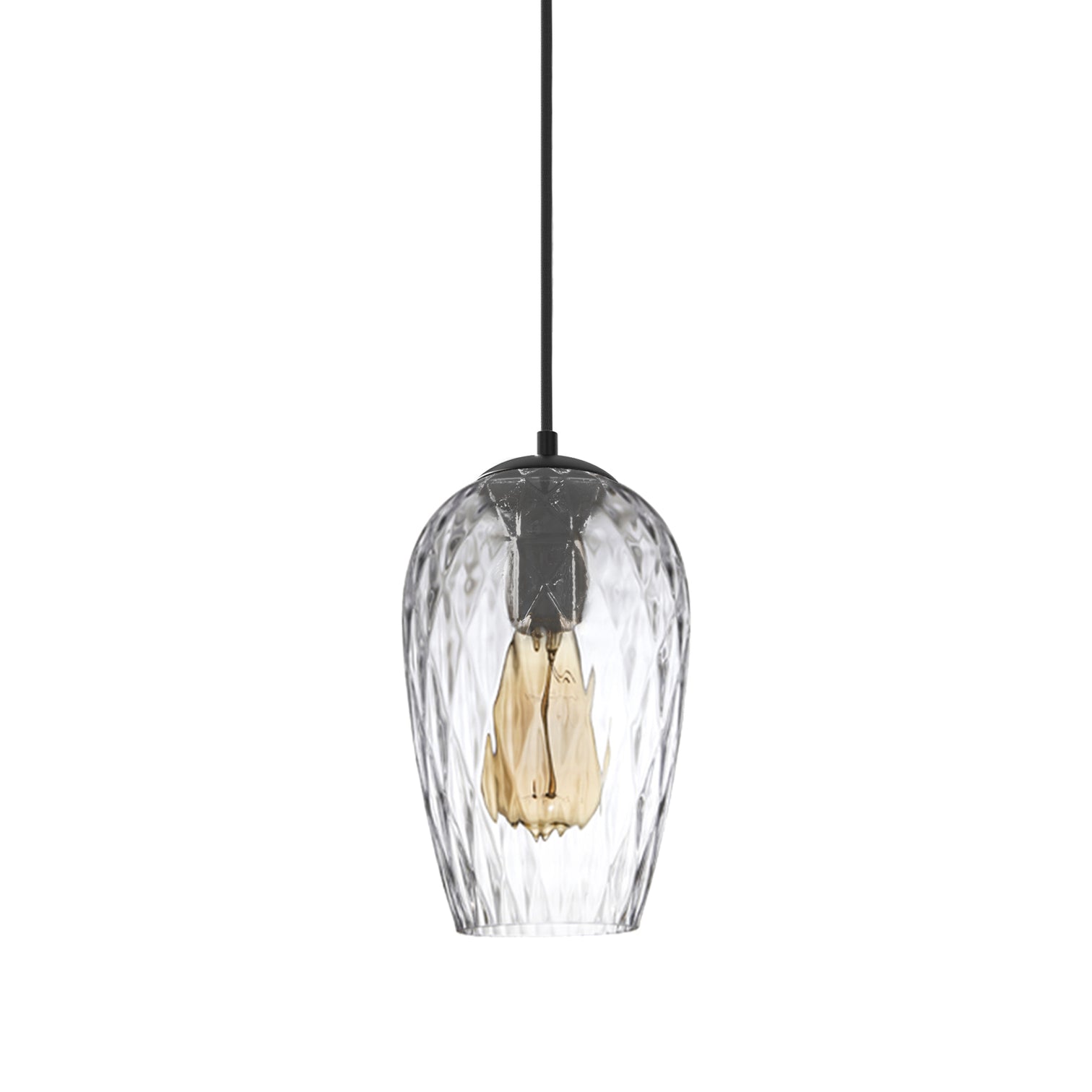FILLE Contemporary Glass Pendant Light Clear Shade E27 - 7Pandas Australia