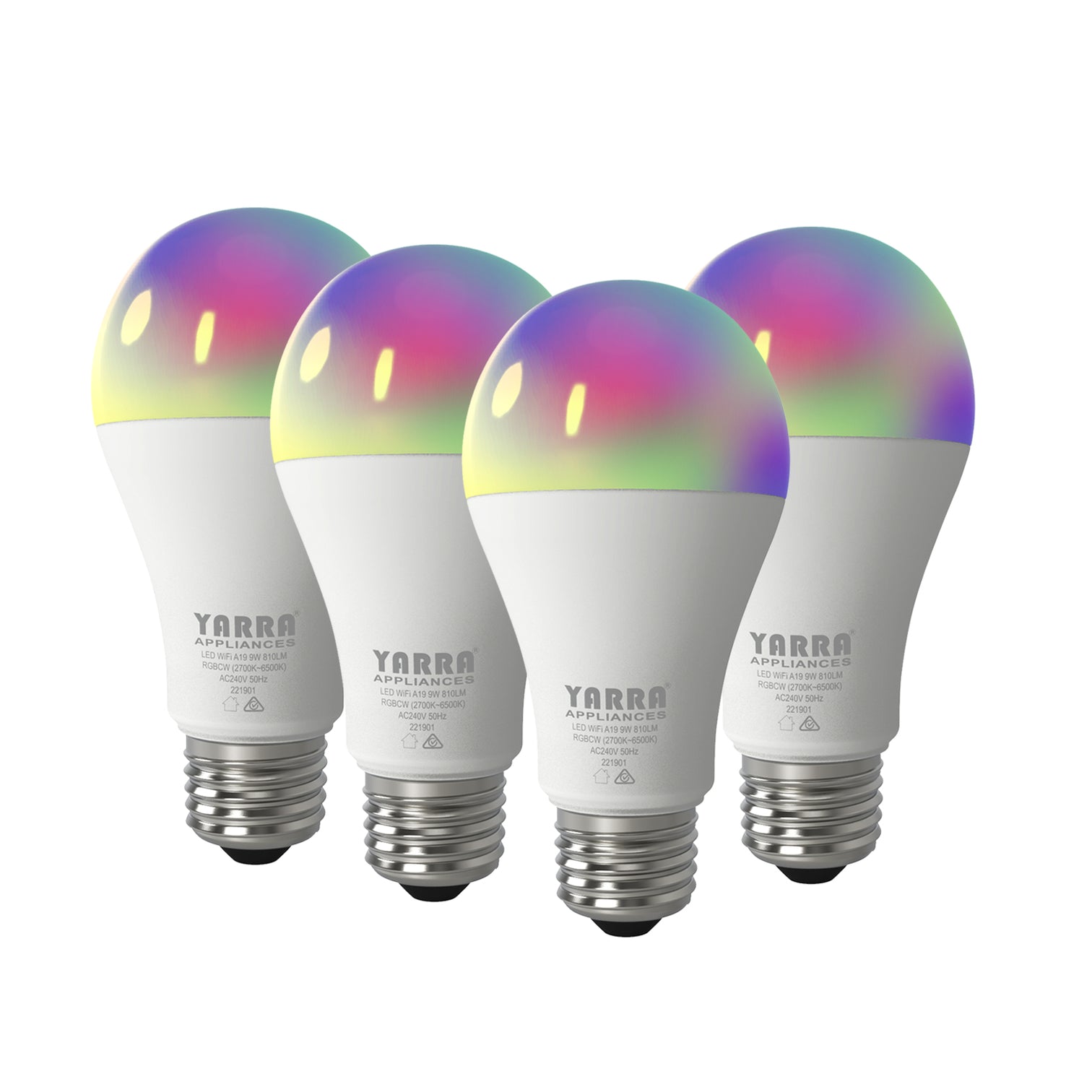 Smart WiFi A19 Pearl Shape 9W E27 RGBCW Changeable Compatible with Alexa, Google Home No Hub Required - 7Pandas Australia