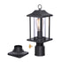JULIA Outdoor Post Lights with Motion Sensor Dusk to Dawn with Pier Mount Base Matt Black with LED Bulb E27
