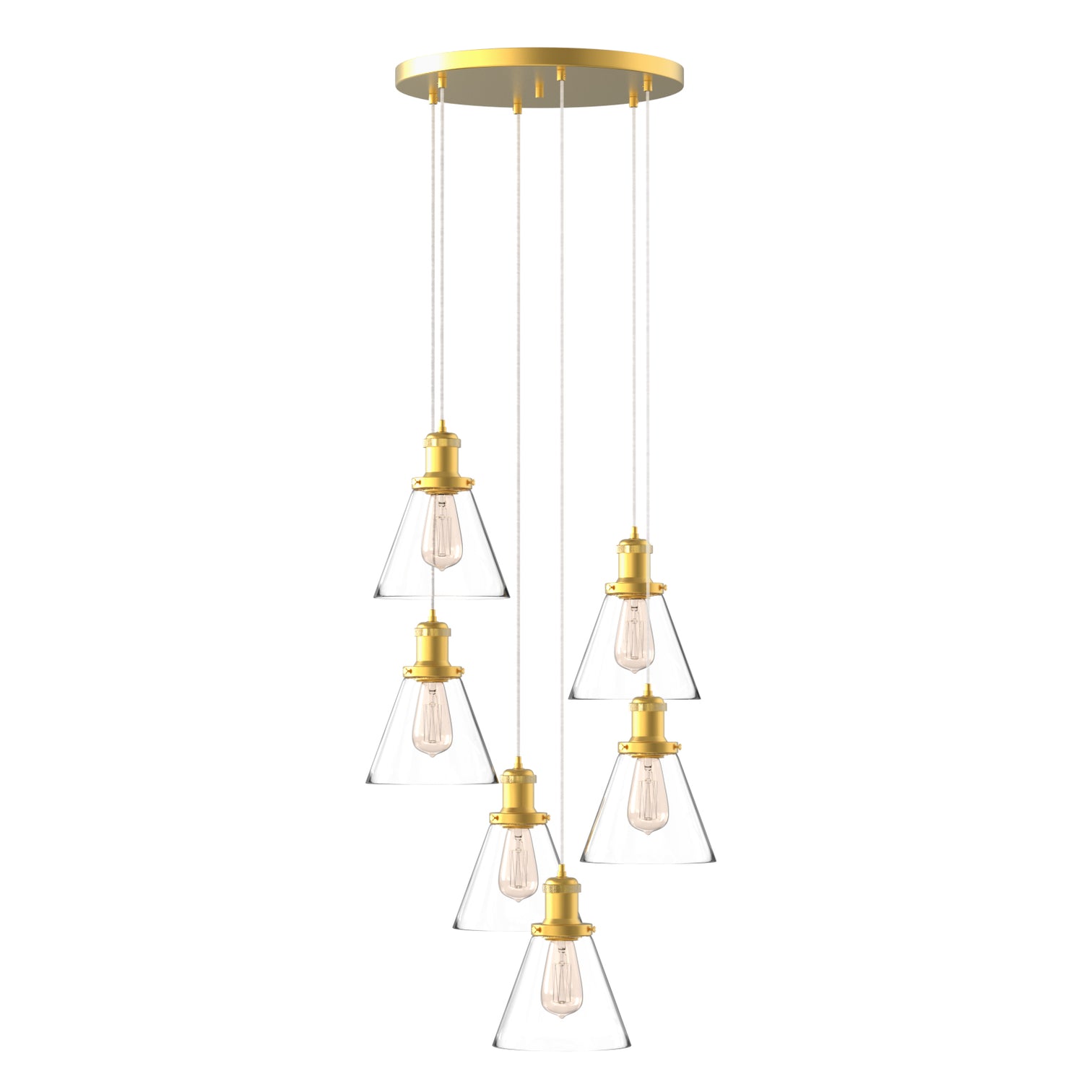 Peny 6-Lights Modern Style Glass Pendant Light Chandeliers Living Room - 7Pandas Australia