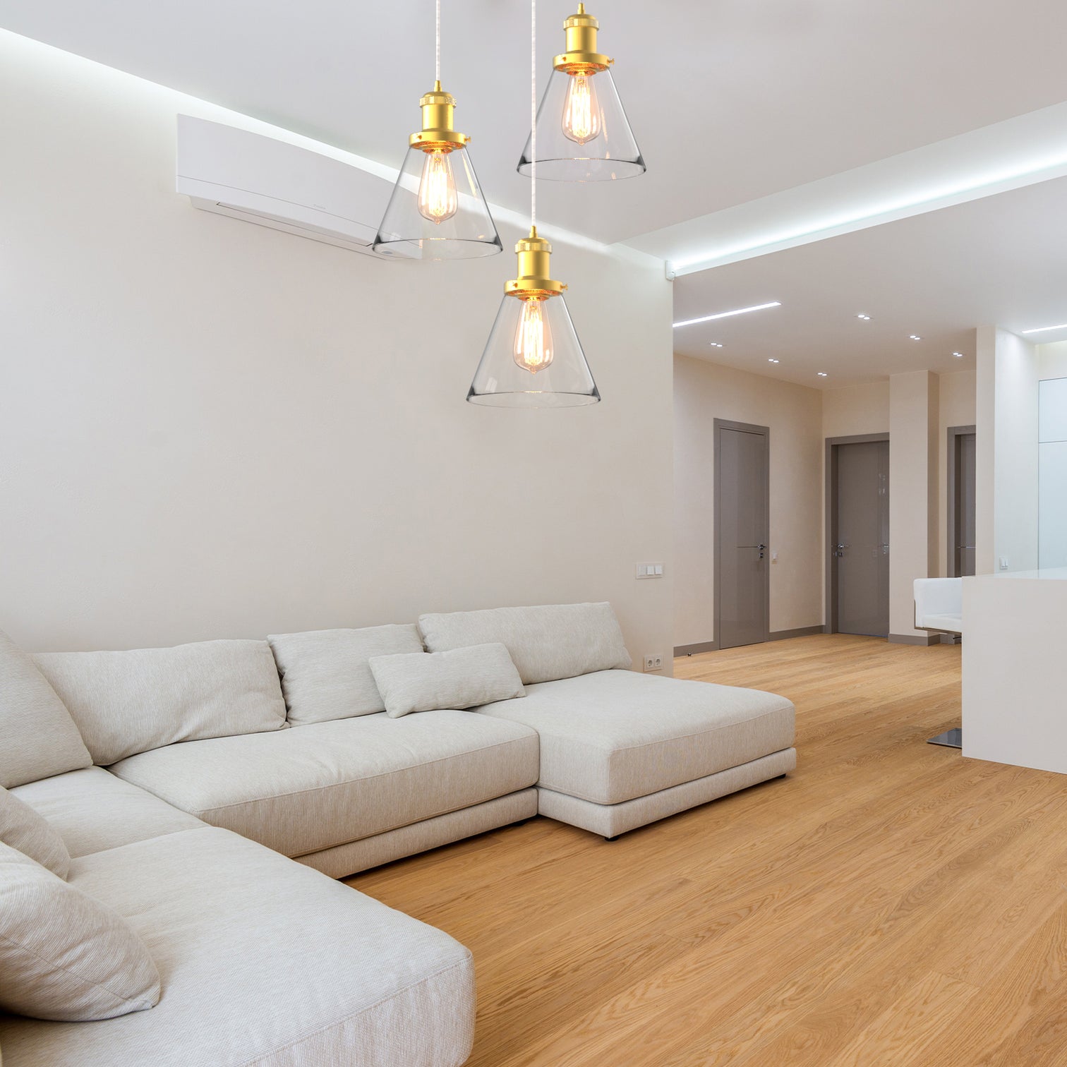 Peny 6-Lights Modern Style Glass Pendant Light Chandeliers Living Room - 7Pandas Australia