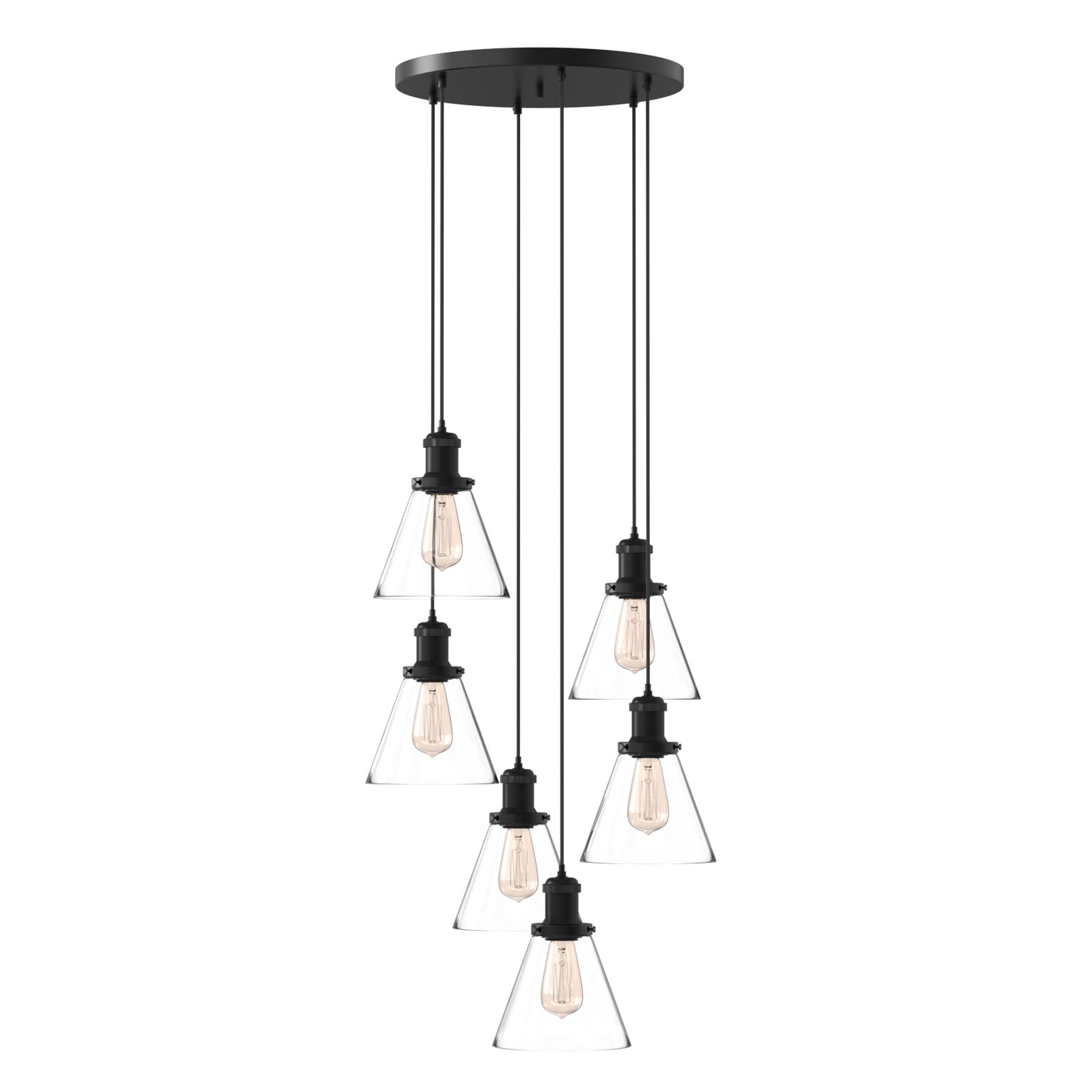 Peny 6-Lights Modern Style Glass Pendant Light Chandeliers Living Room - 7Pandas Australia