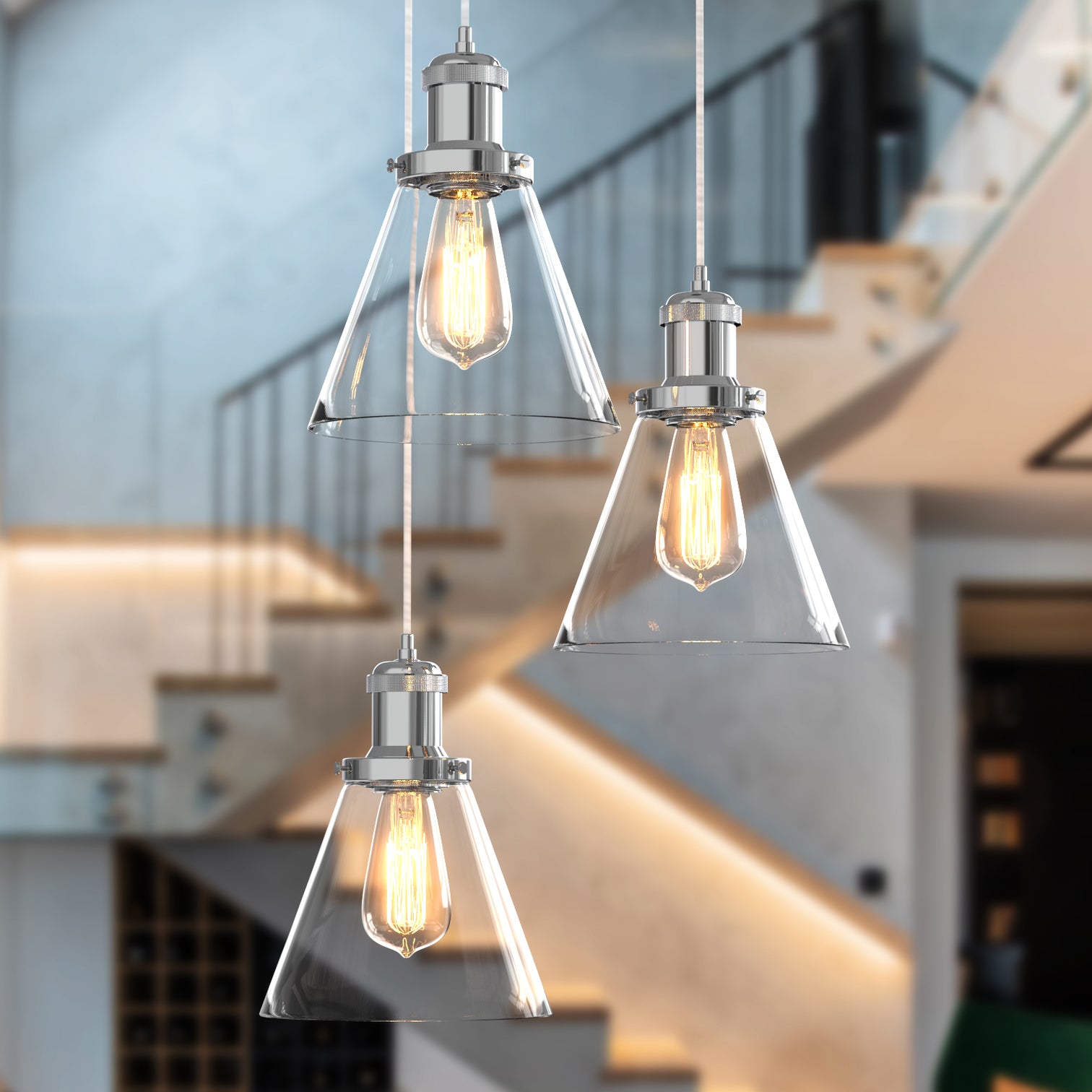 Peny 6-Lights Modern Style Glass Pendant Light Chandeliers Living Room - 7Pandas Australia