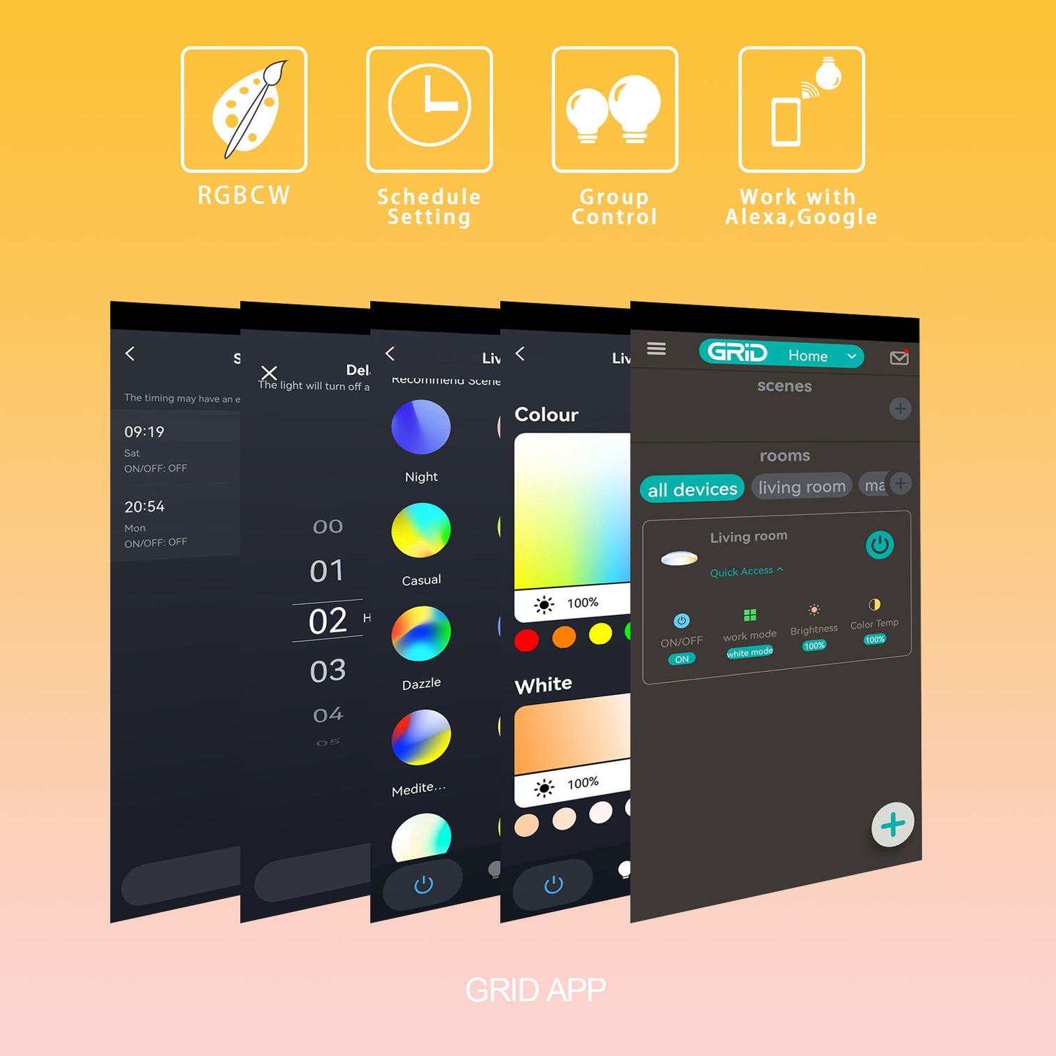 Smart WiFi LED Dimmable Edison Bulb 5W E27 RGBCW Changeable Compatible with Alexa, Google Home No Hub Required - 7Pandas Australia