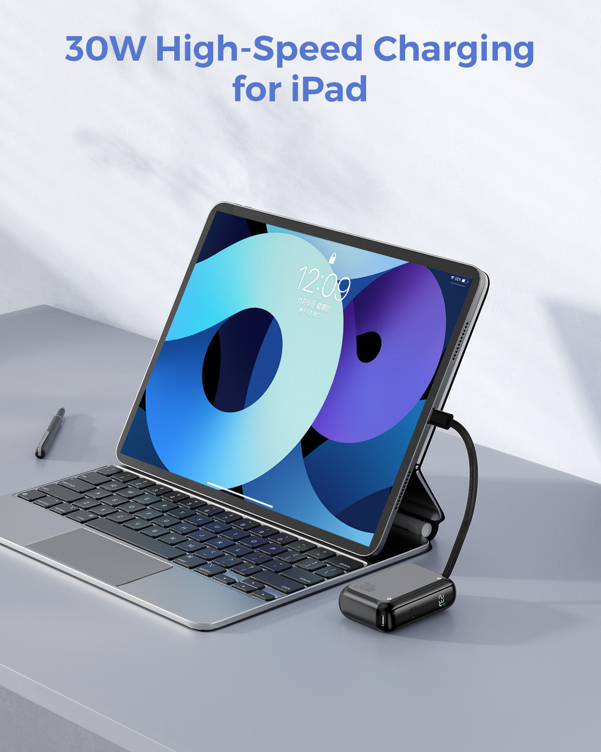 30W PD Power Bank 10000mAh Mini Portable Charger USB-C Cable and USB-C Ports - 7Pandas Australia