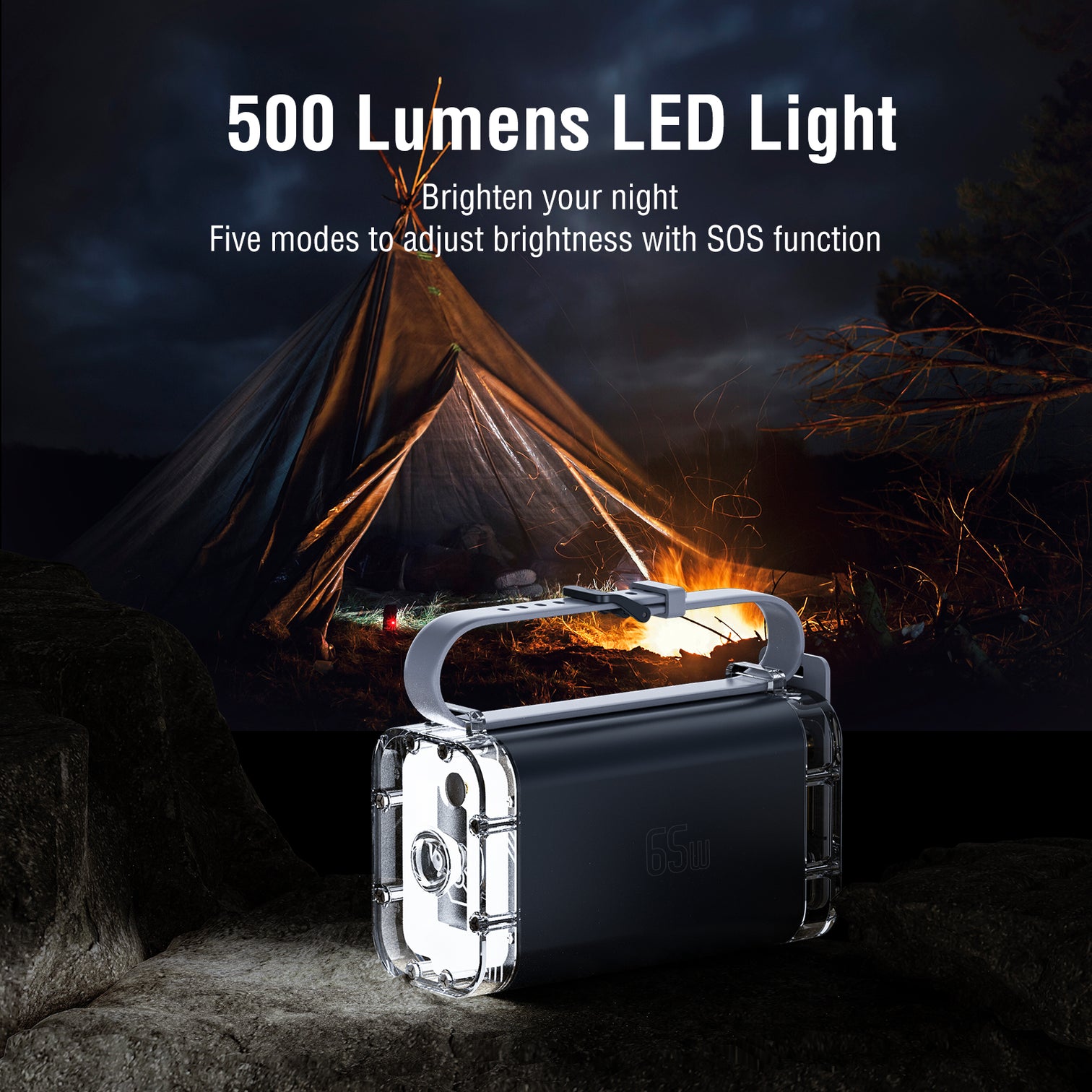 Portable Charger 65W Outdoor Power Bank Fast Charging 26700mAh Laptop Battery Charger with LCD Display Battery Pack with Flashlight - 7Pandas Australia