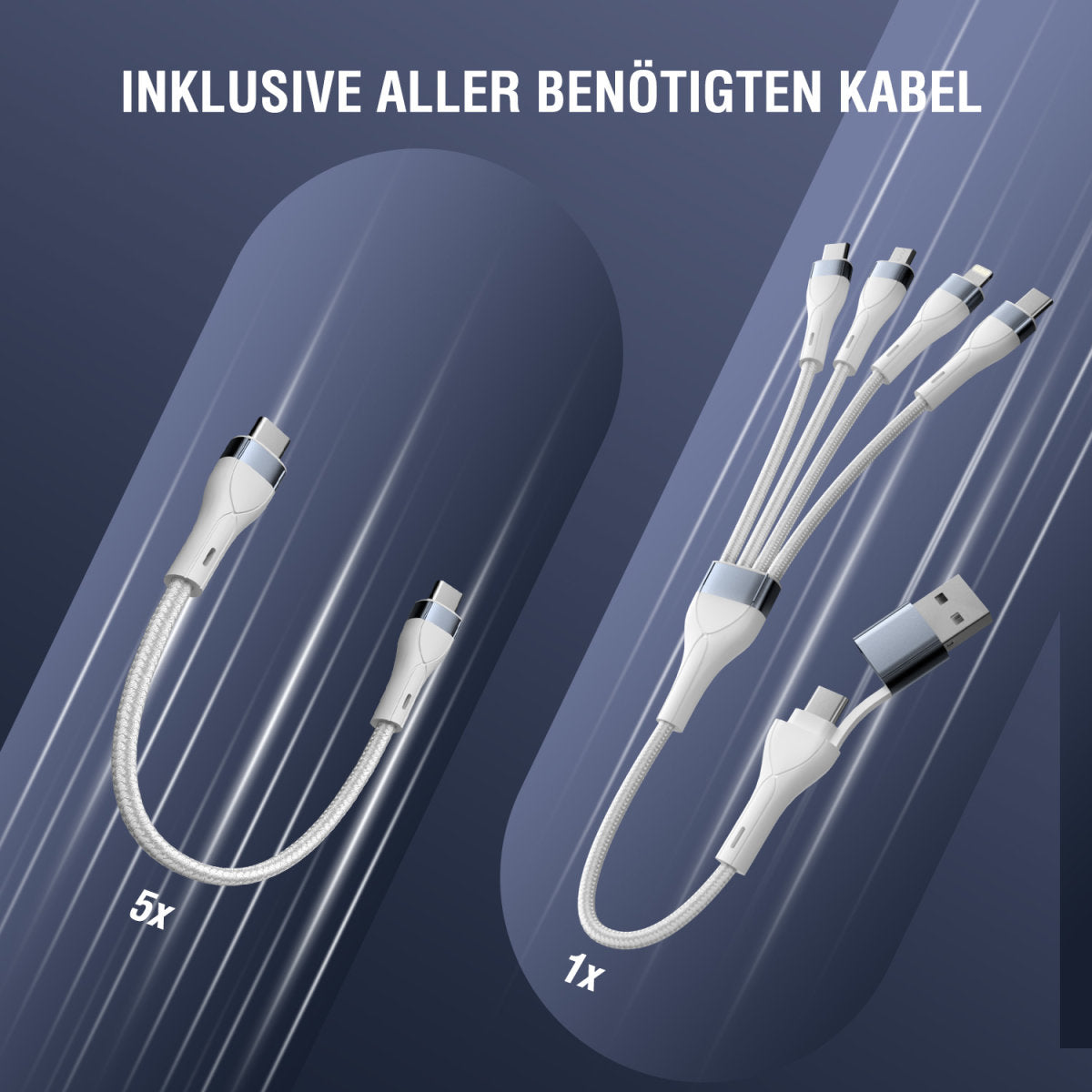Charging station Team 100W 5C/1A incl. 6 cables space grey - 7Pandas Australia