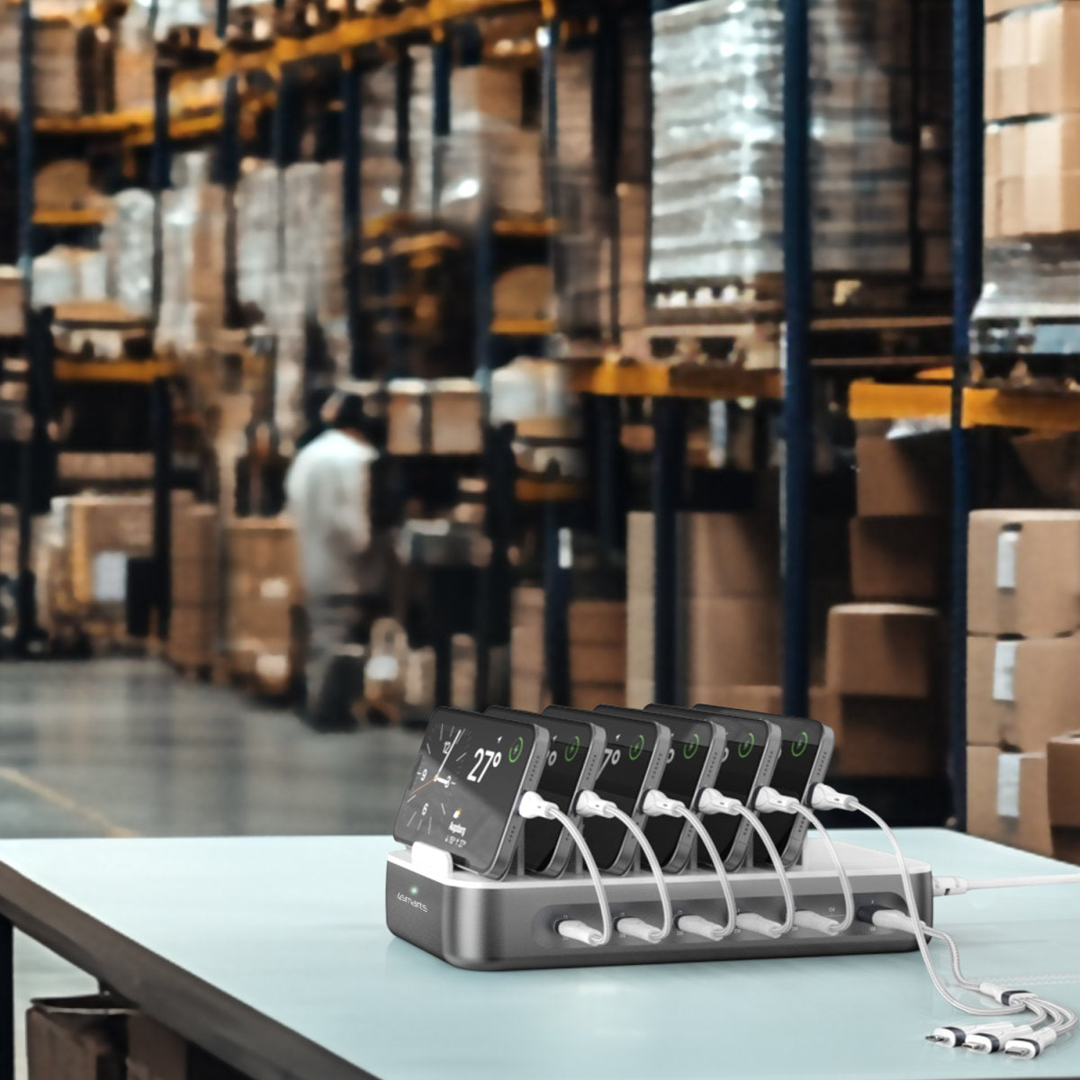 Charging station Team 100W 5C/1A incl. 6 cables space grey - 7Pandas Australia