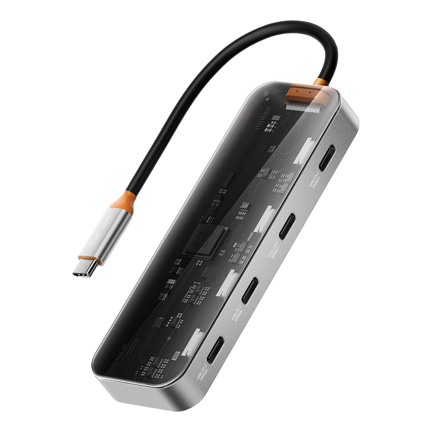 Tccmebius USB-C Hub 10Gbps – 4-poorts Splitter Met 2x USB-C En 2x USB-A, Aluminium, Plug-and-play – Voor MacBook, IPad, Laptop En Smartphone