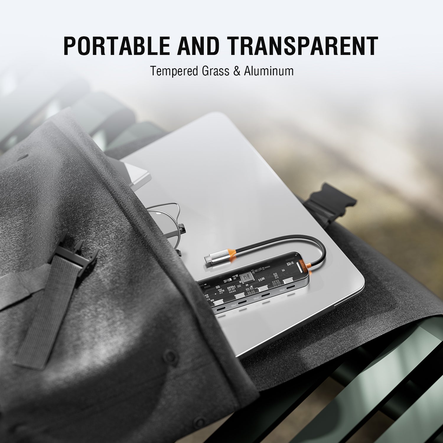 4 Ports USB C Hub,10Gbps USB C 3.2 Gen2 Splitter for Laptop, Transparent USB C Multiport Adapter - 7Pandas Australia