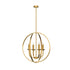 JUSMIN 560mm dia Round Farmhouse Style Chandelier Dining Room Aged Brass