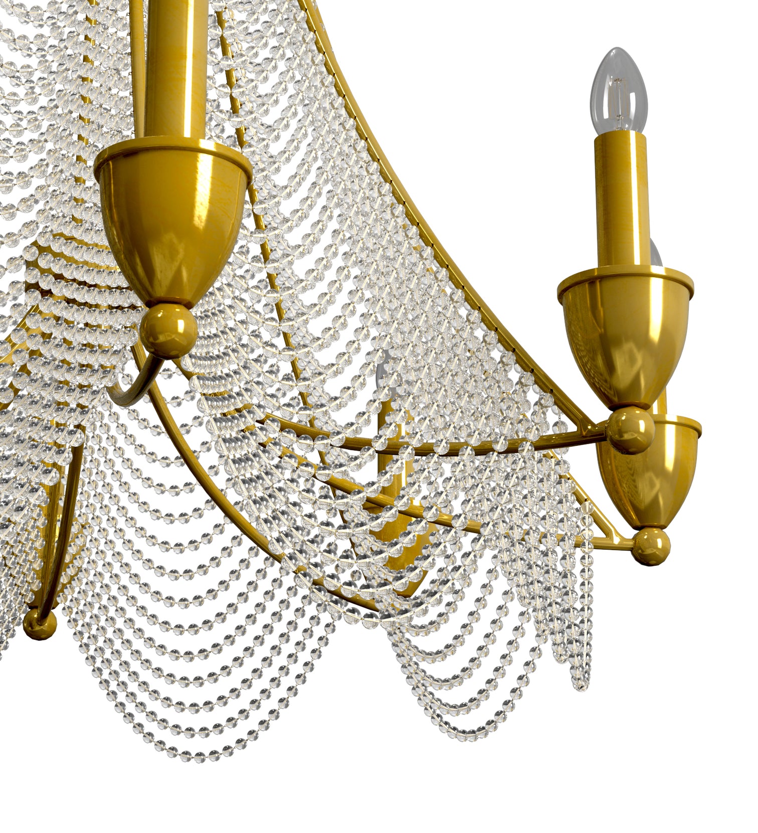 CAIRO Provincial Style 8-Lights Crystal Chandelier High Ceiling Aged Brass - 7Pandas Australia