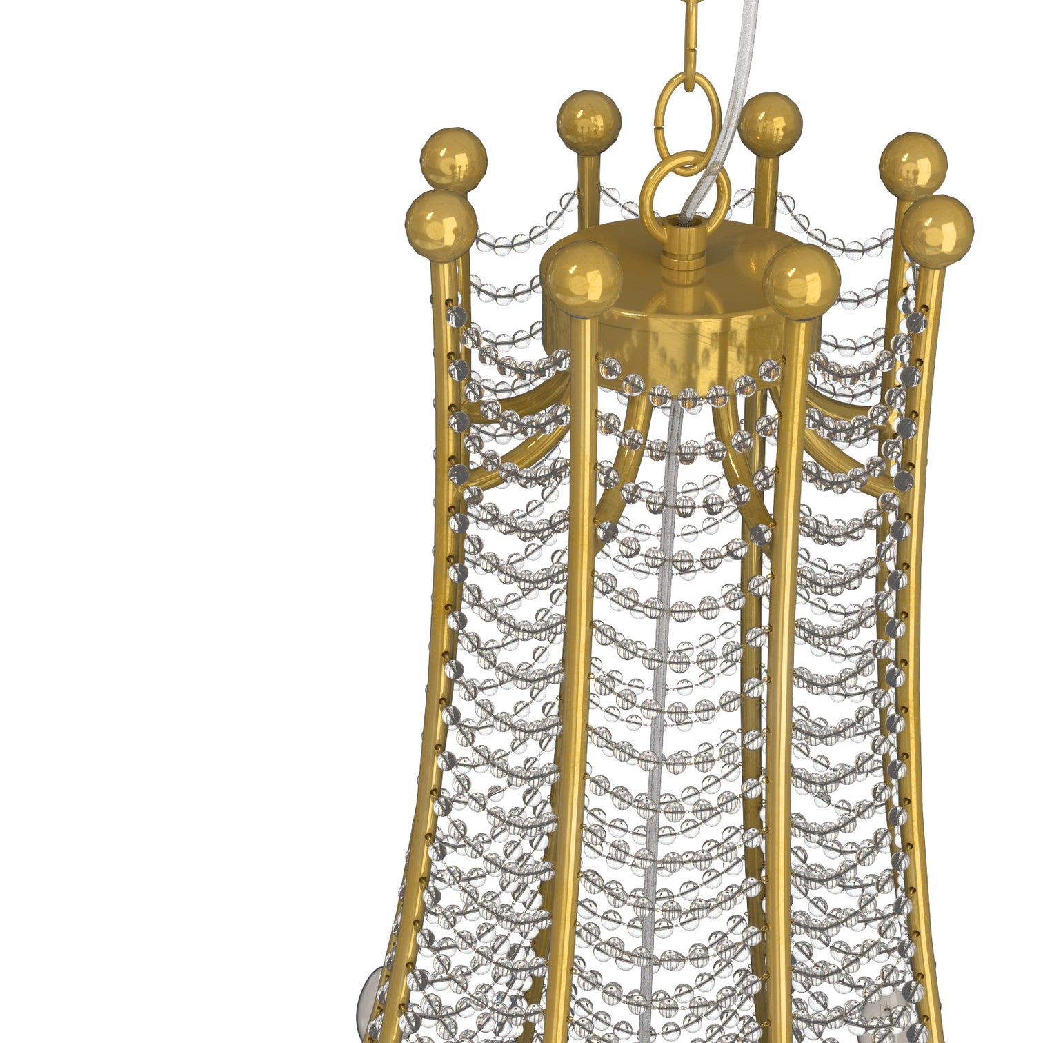 CAIRO Provincial Style 8-Lights Crystal Chandelier High Ceiling Aged Brass - 7Pandas Australia