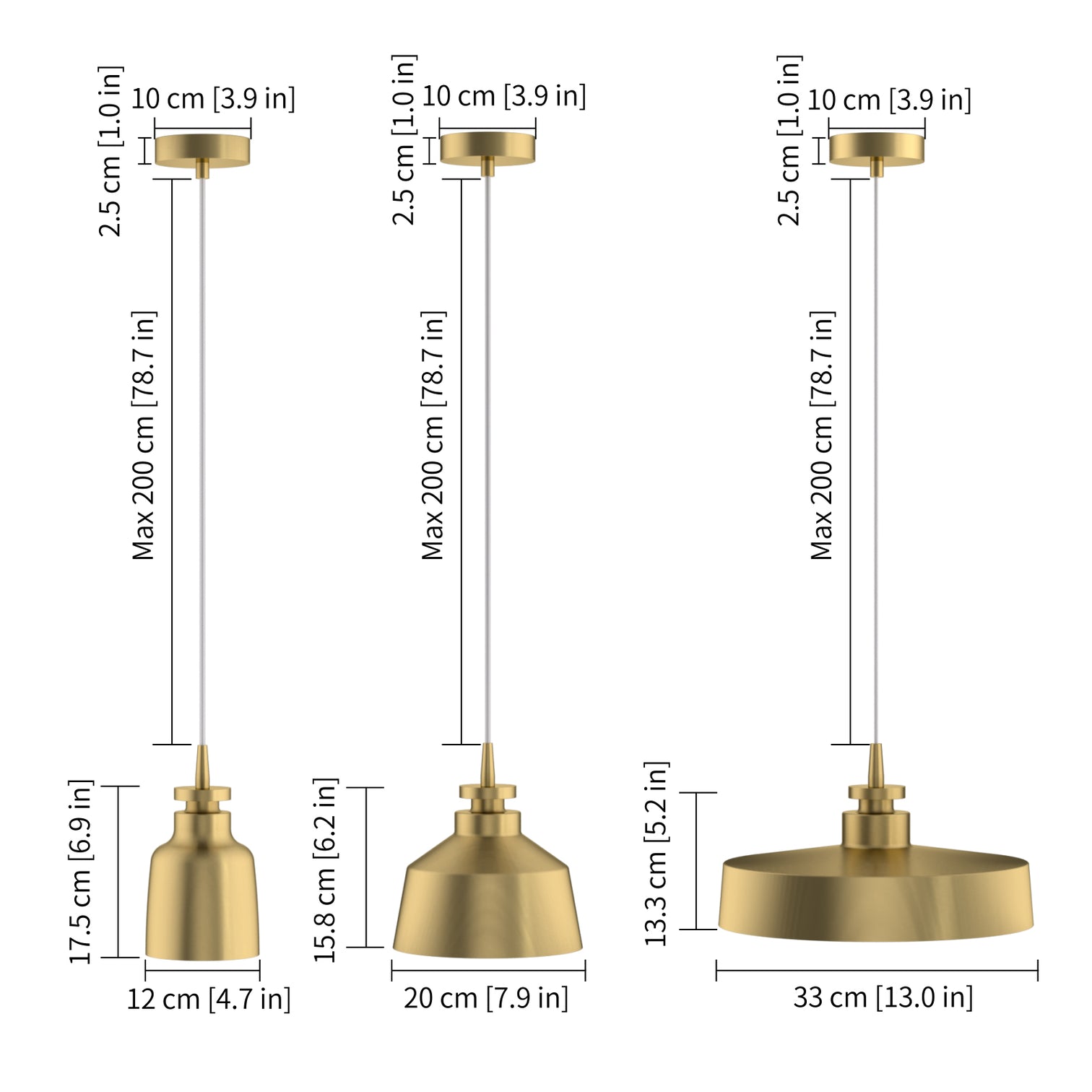 SIMON Contemporary Aged Brass Pendant Light for Kitchen Dining Room E27 - 7Pandas Australia
