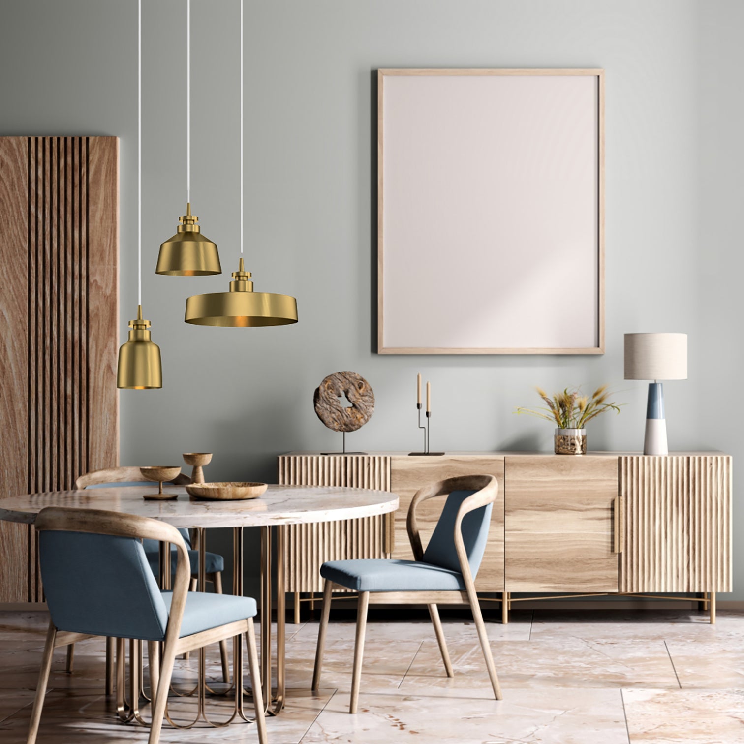 SIMON Contemporary Aged Brass Pendant Light for Kitchen Dining Room E27 - 7Pandas Australia