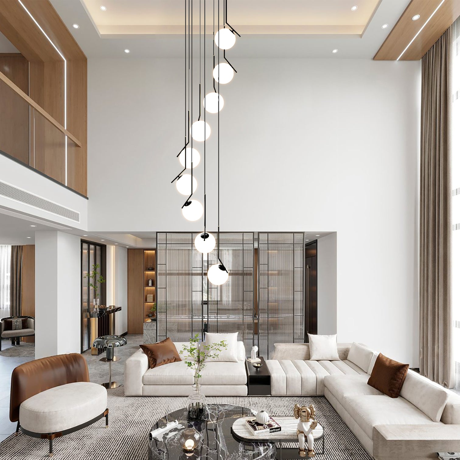 ROSEE Large Modern Chandelier Glass Ball Type Solid Copper E27 lamp base - 7Pandas Australia