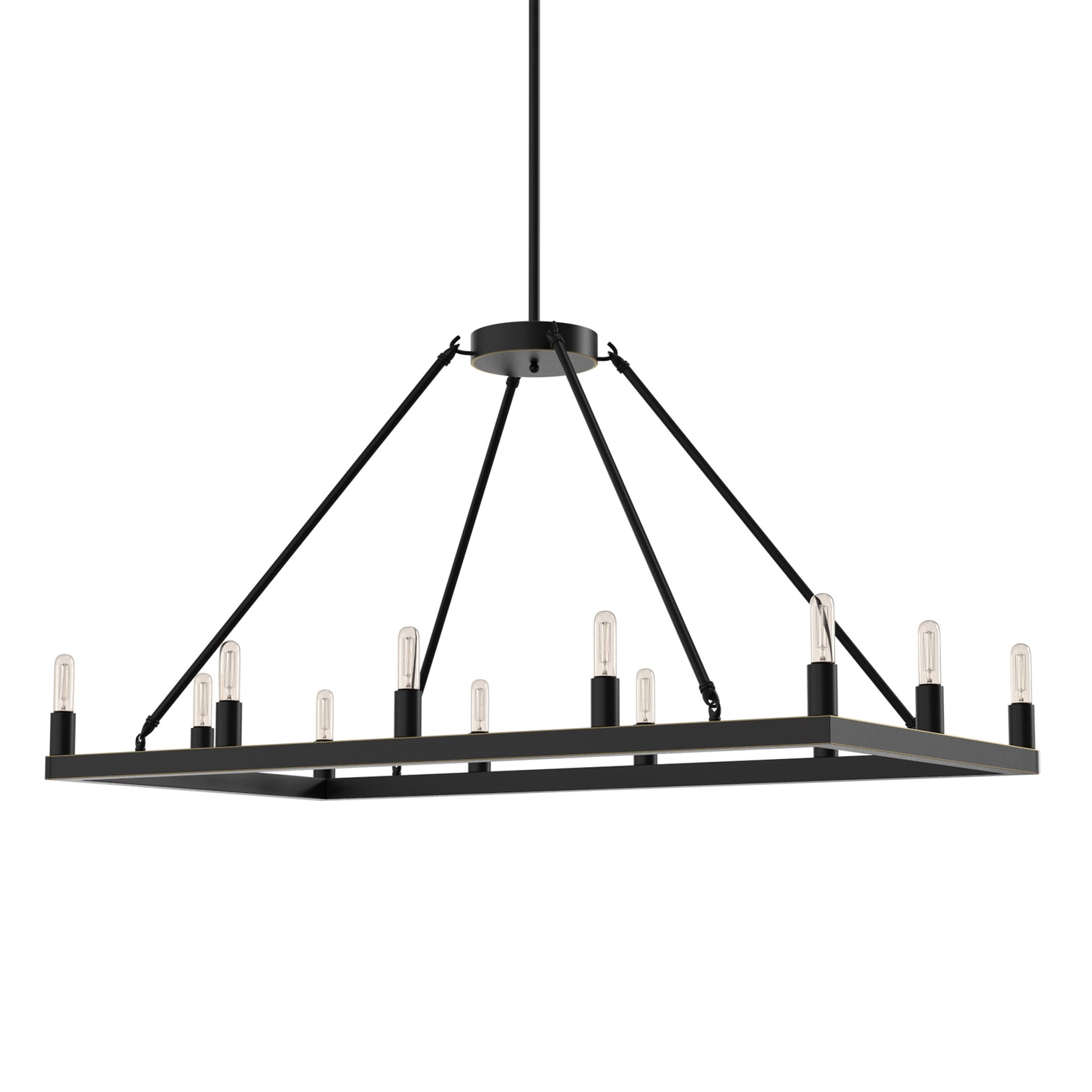 ALVA 12-Light Antique Rectangular Farmhouse Bronze E14 Chandelier Light - 7Pandas Australia