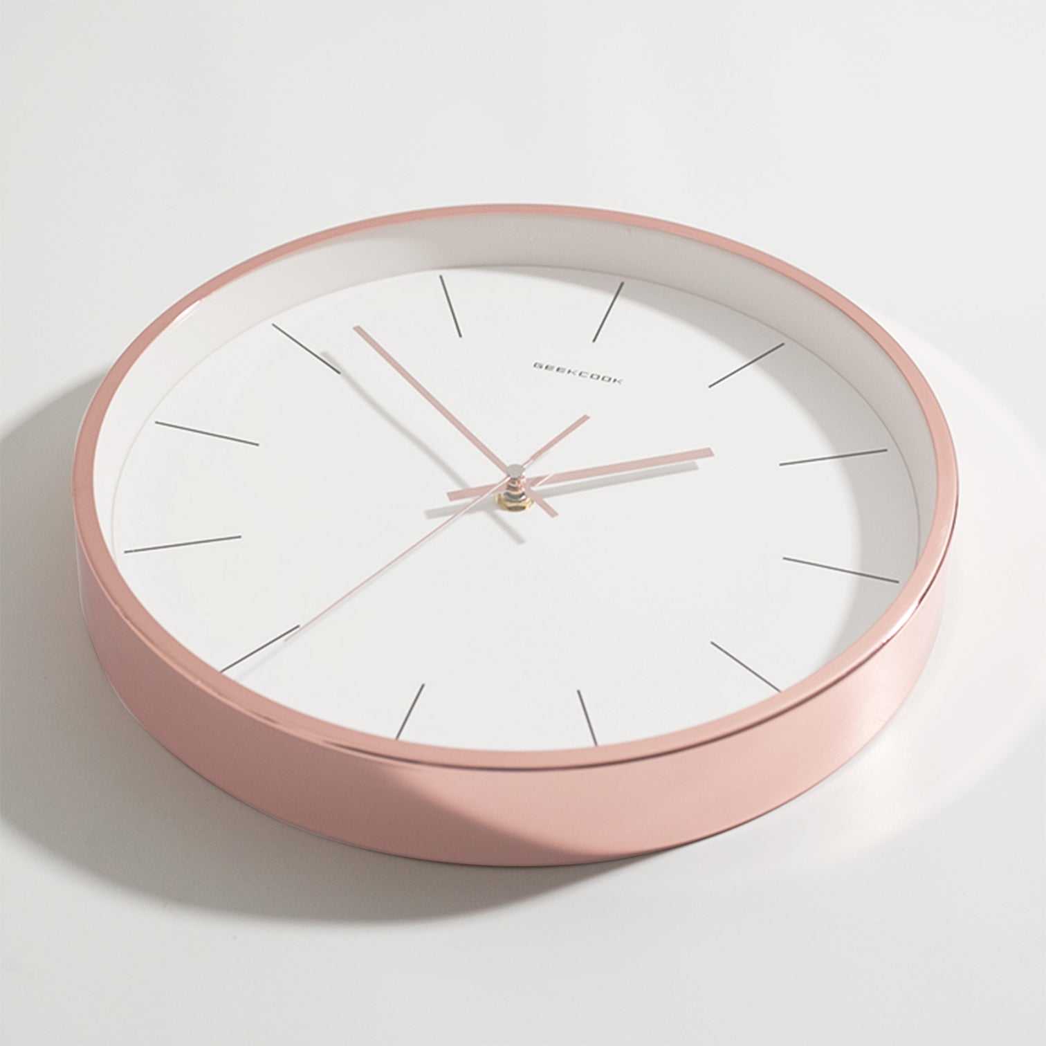 RUBI Quartz Wall Clock 12 Inch 300mm Rose Gold Metal Frame White Back Plate - 7Pandas Australia