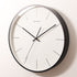 RUDY Quartz Wall Clock 14 Inch 350mm Black Metal Frame White Back Plate Simple