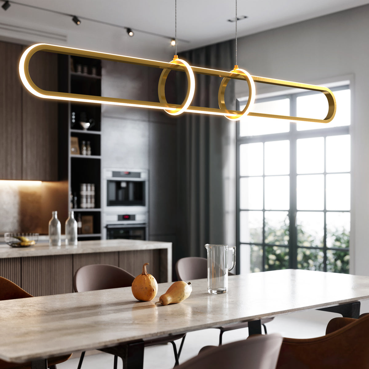 CAMILLO Modern LED Pendant Light 48W Kitchen Hanging Lights Tri Color