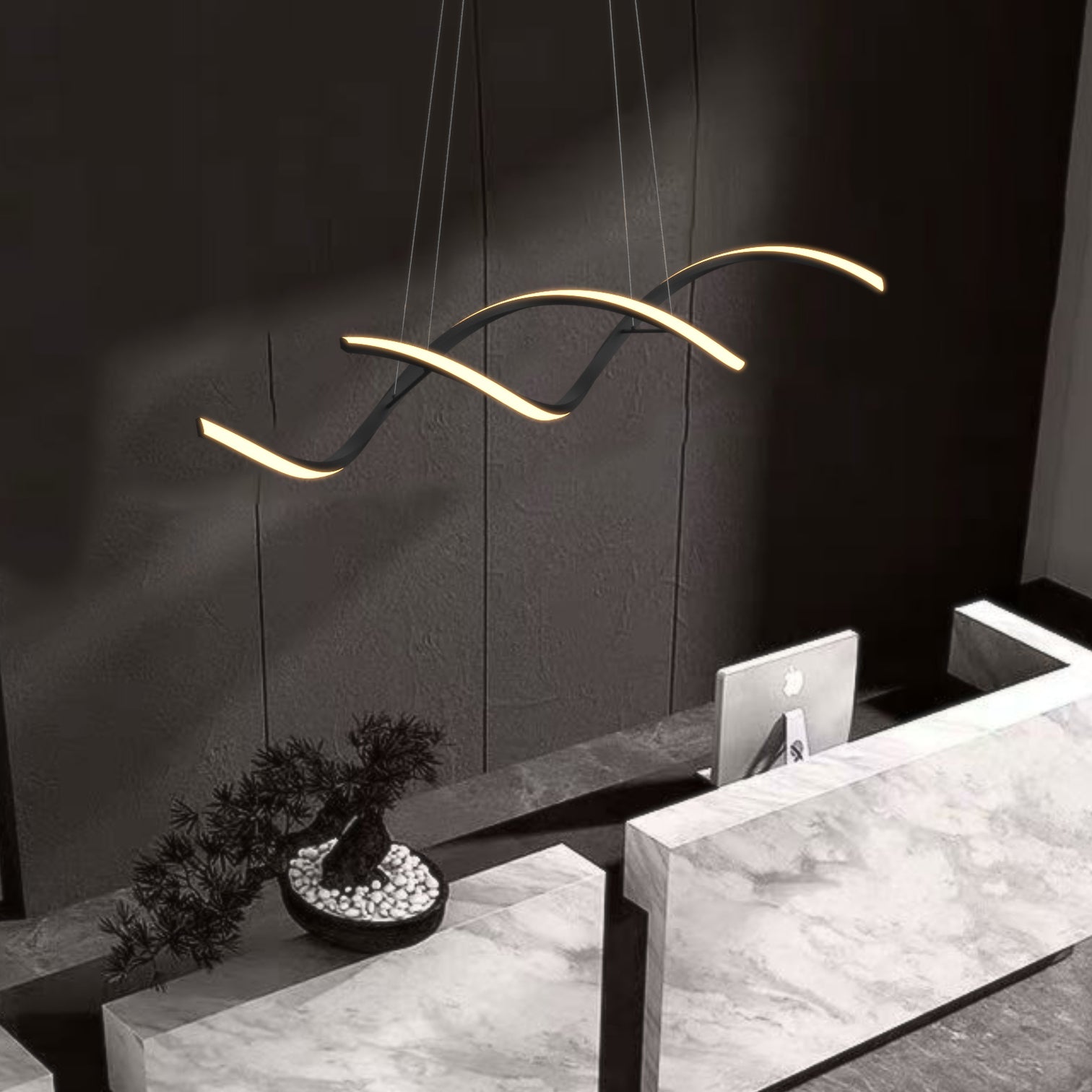 LEEDS Modern Style 1500mm Length LED Pendant Light 46W 3CCT Dimmable Dining Table