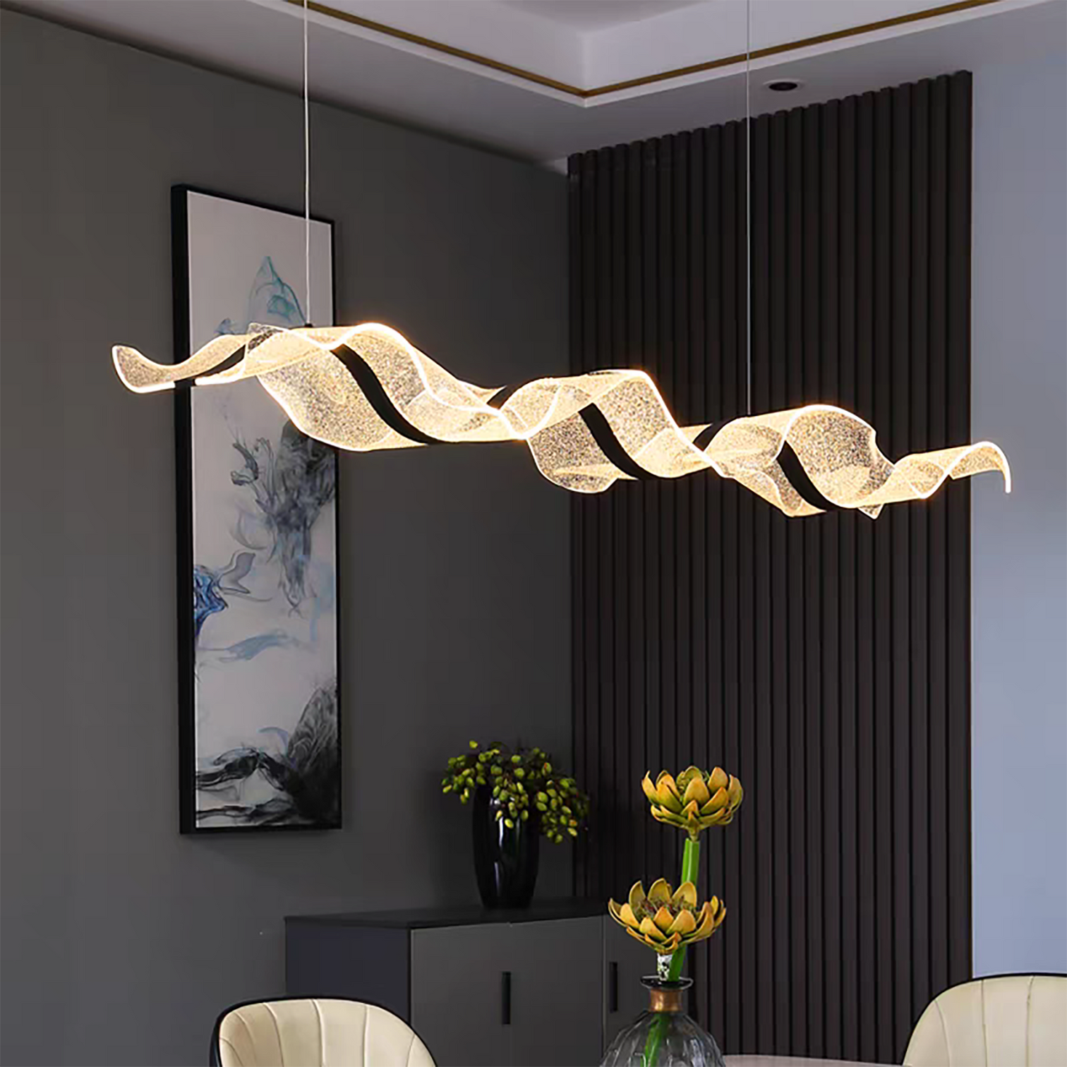 PITTOS 1800mm Modern LED Dimmable Pendant Light 3CCT 48W Dinning Kitchen Table - 7Pandas Australia