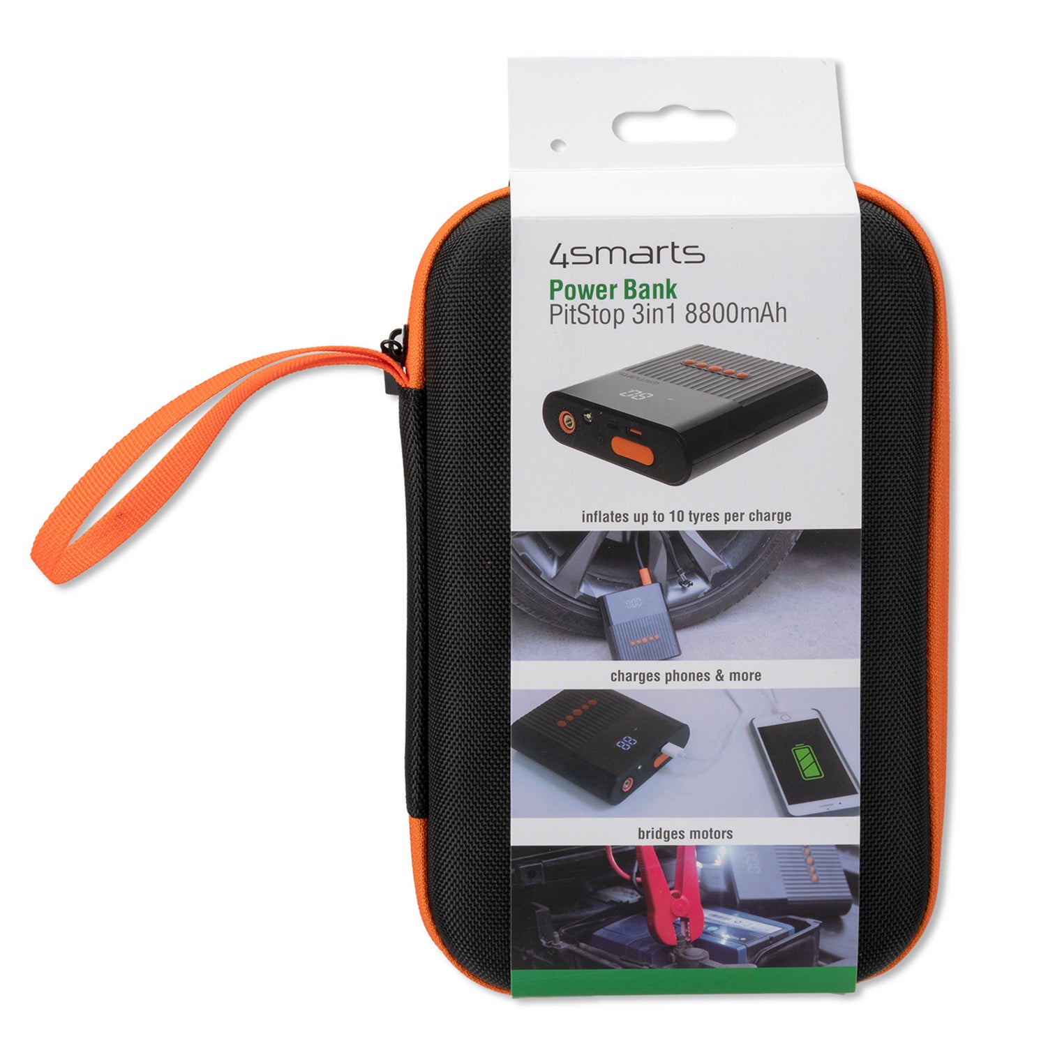 Jump Starter Power Bank PitStop With 8800mAh with Compressor and Torch black - 7Pandas Australia
