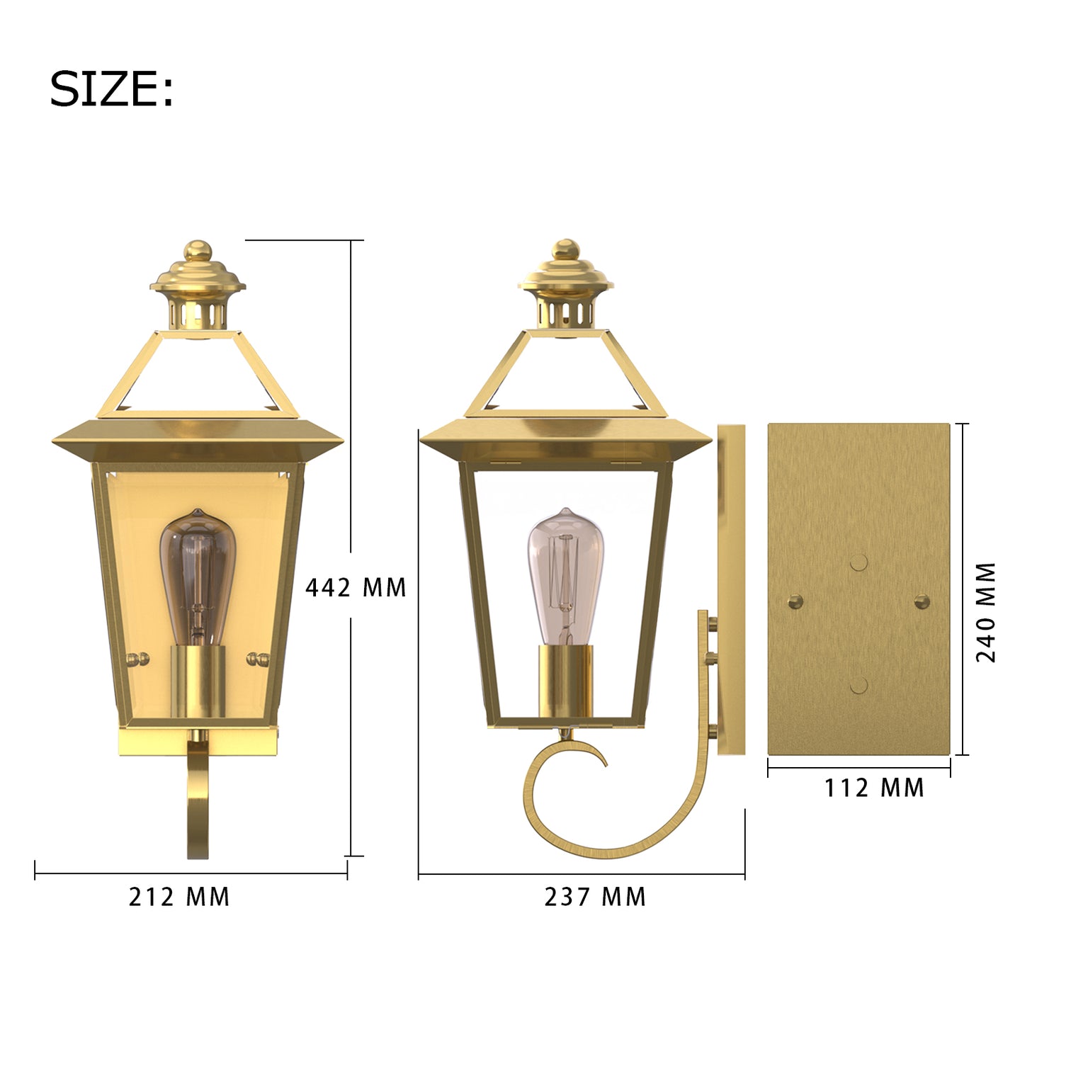 SUSAN Exterior Wall Light Solid Copper Wall Mounted Lantern Outdoor IP44 - 7Pandas Australia
