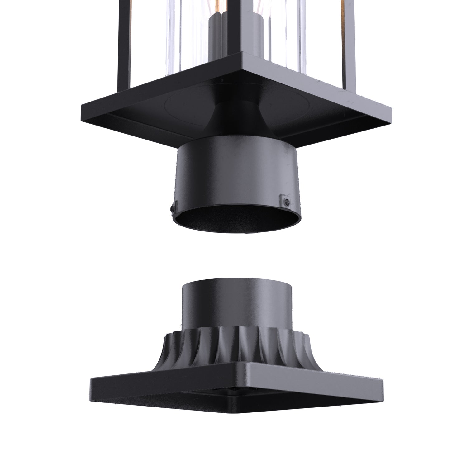 JULIA Outdoor Post Lights with Motion Sensor Dusk to Dawn with Pier Mount Base Matt Black with LED Bulb E27 - 7Pandas Australia