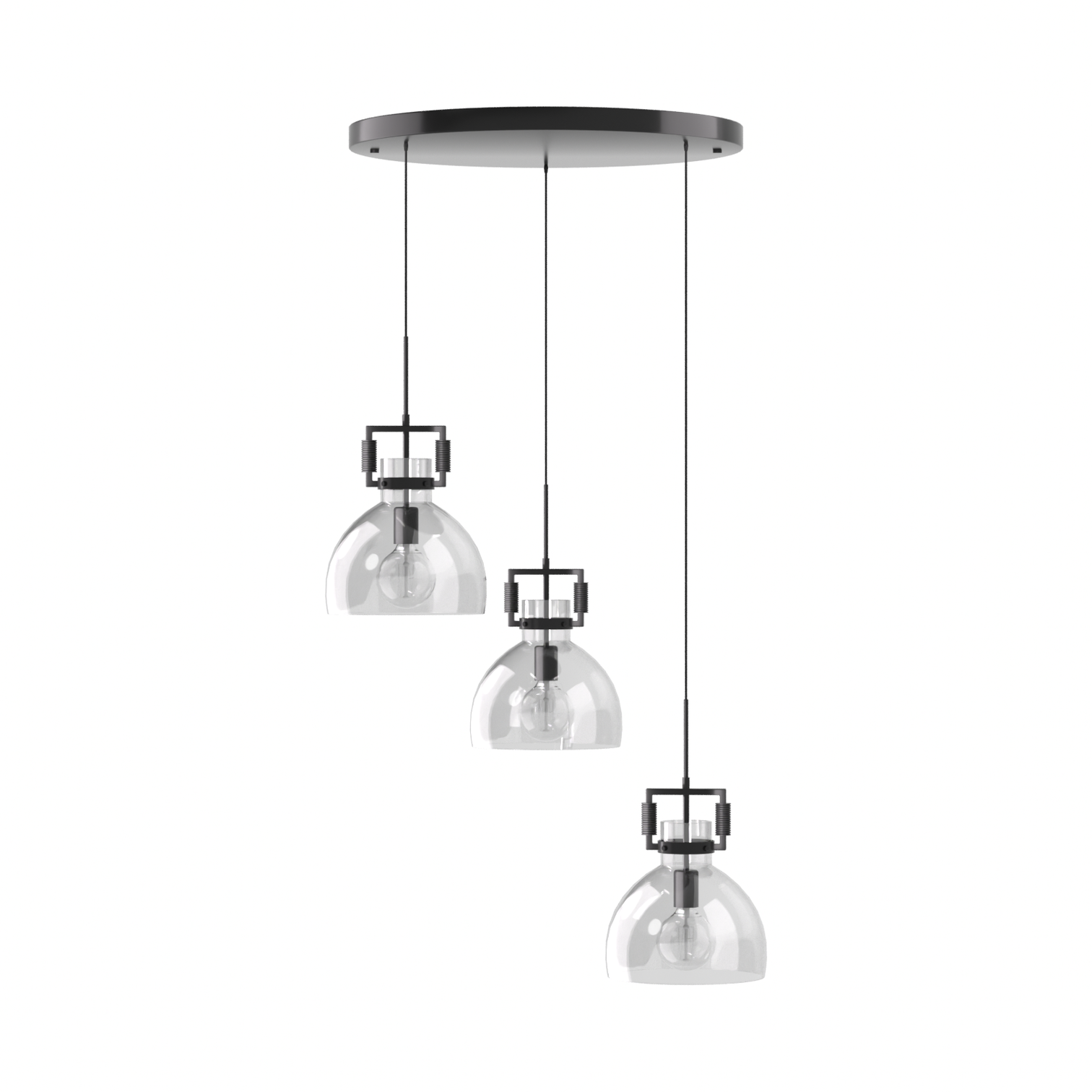 Oporto Modern Glass Pendant Light Kitchen Island bench top Aged Brass Chrome Black E27 - 7Pandas Australia