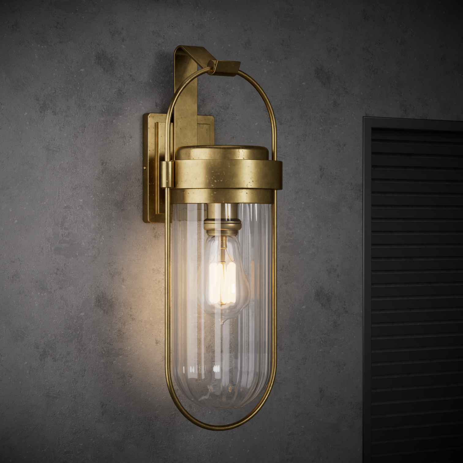 LOTUS Contemporary Style Solid Copper Outdoor Exterior Wall Light Tempered Glass E27 - 7Pandas Australia