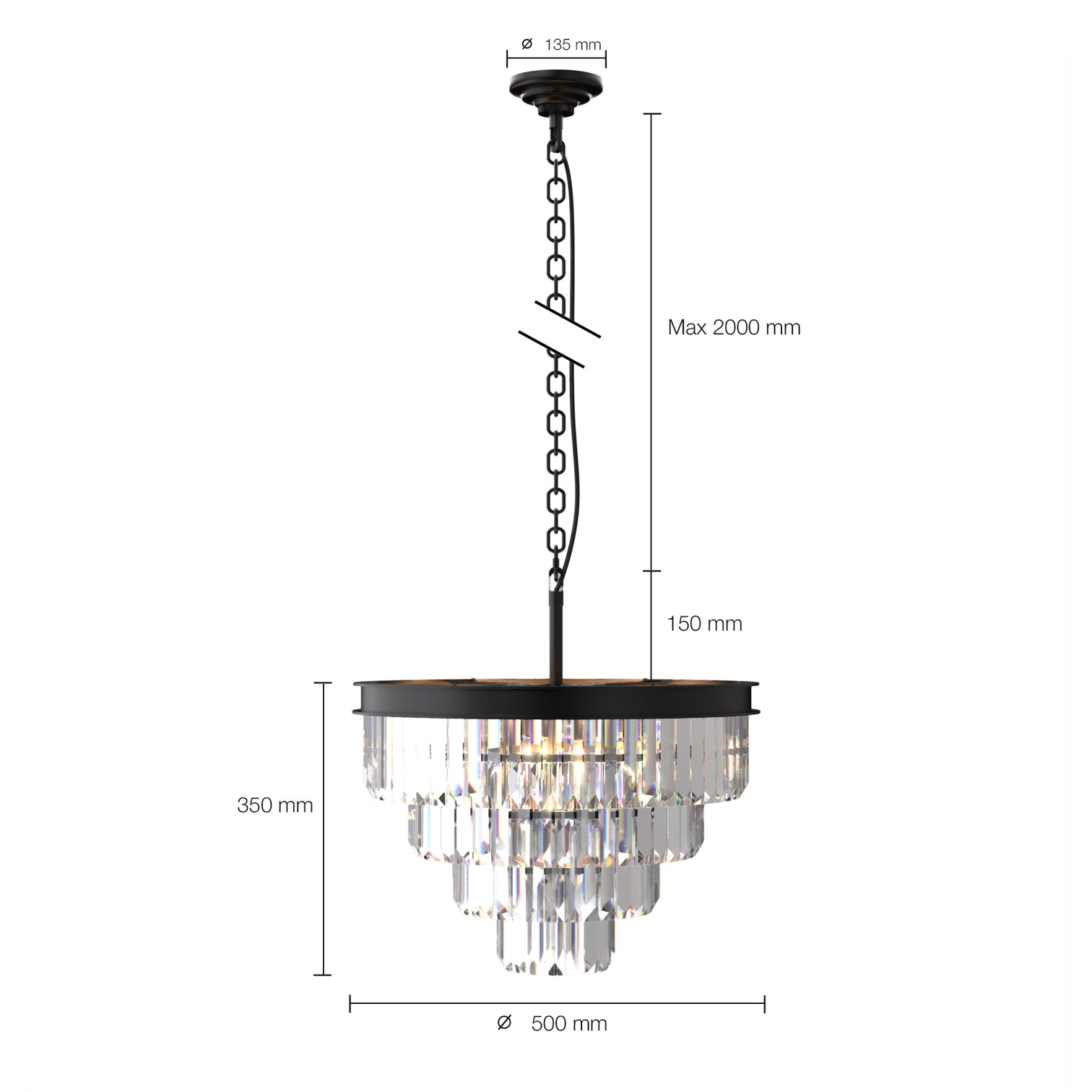 Teras K9 Modern Crystal Chandelier Round Light Fixture Dining Room Living Room E14 base - 7Pandas Australia
